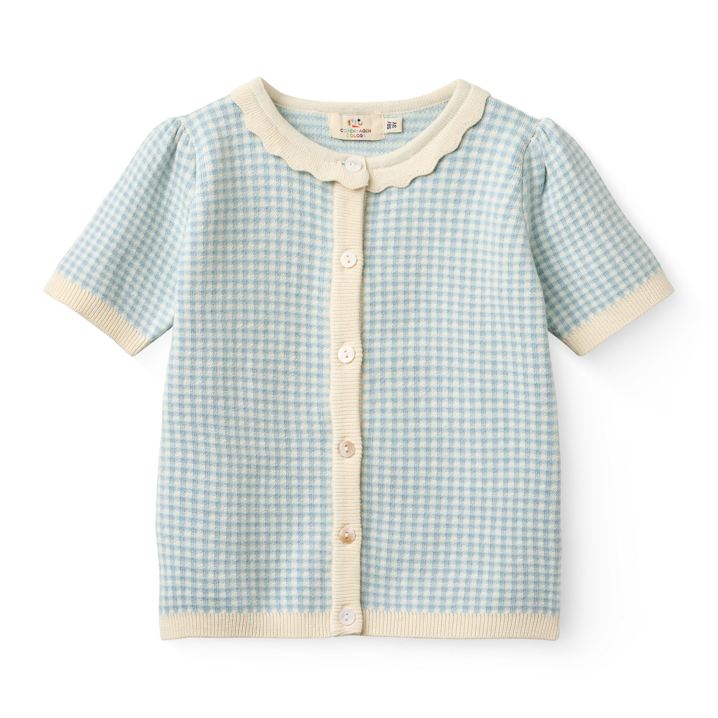 COPENHAGEN COLORS / JACQUARD CARDIGAN - DUSTY BLUE - Mini Monde Copenhagen