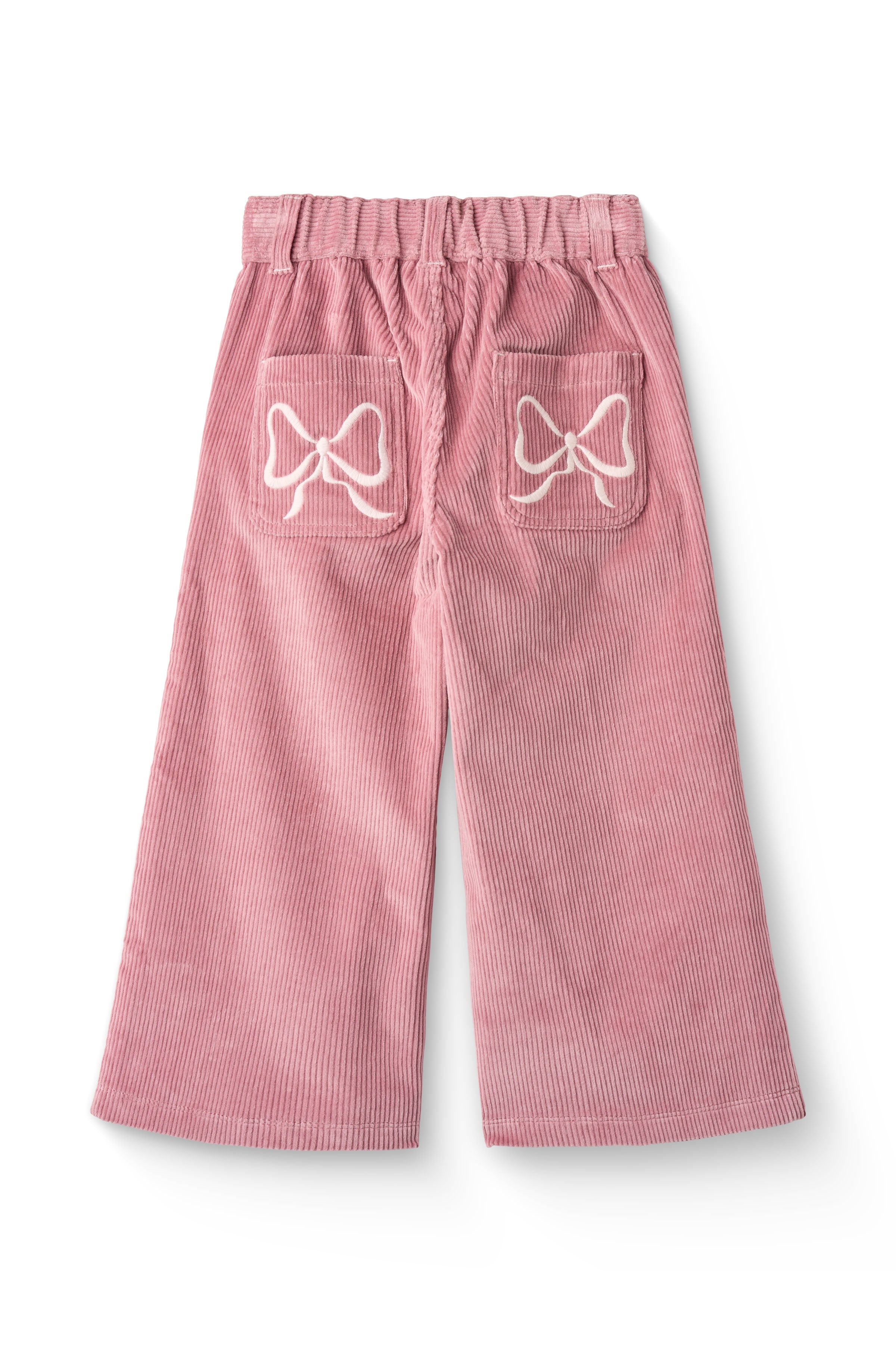 COPENHAGEN COLORS / FLØJLSBUKSER MED BRODERI - ROSE