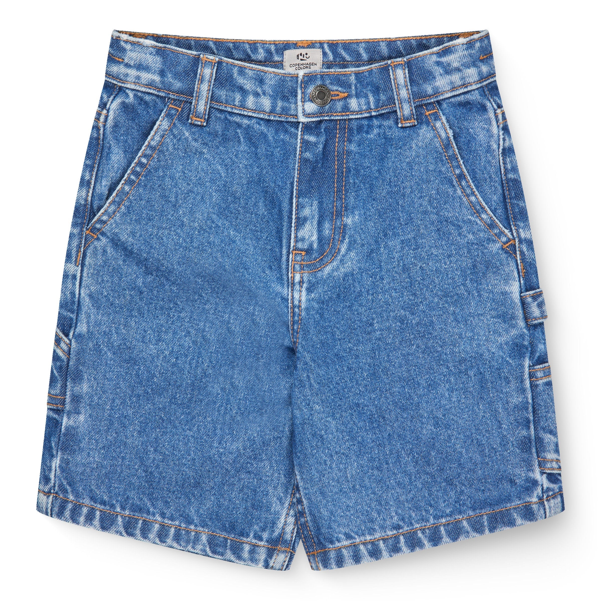 COPENHAGEN COLORS / DENIM SHORTS - INDIGO BLUE WASHED - Mini Monde Copenhagen