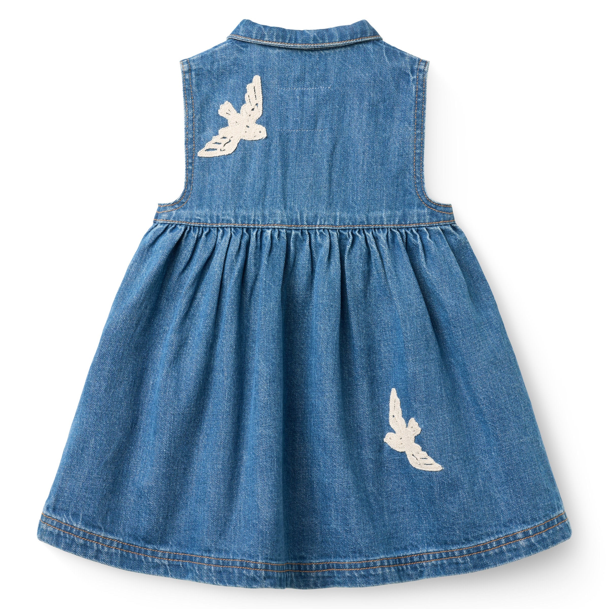 COPENHAGEN COLORS / DENIM KJOLE MED DUER - INDIGO BLUE WASHED - Mini Monde Copenhagen