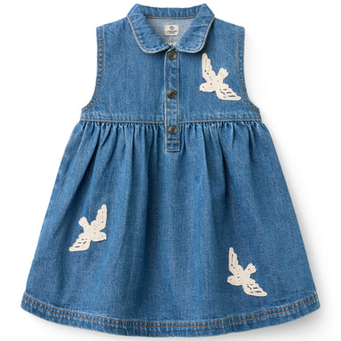 COPENHAGEN COLORS / DENIM KJOLE MED DUER - INDIGO BLUE WASHED - Mini Monde Copenhagen