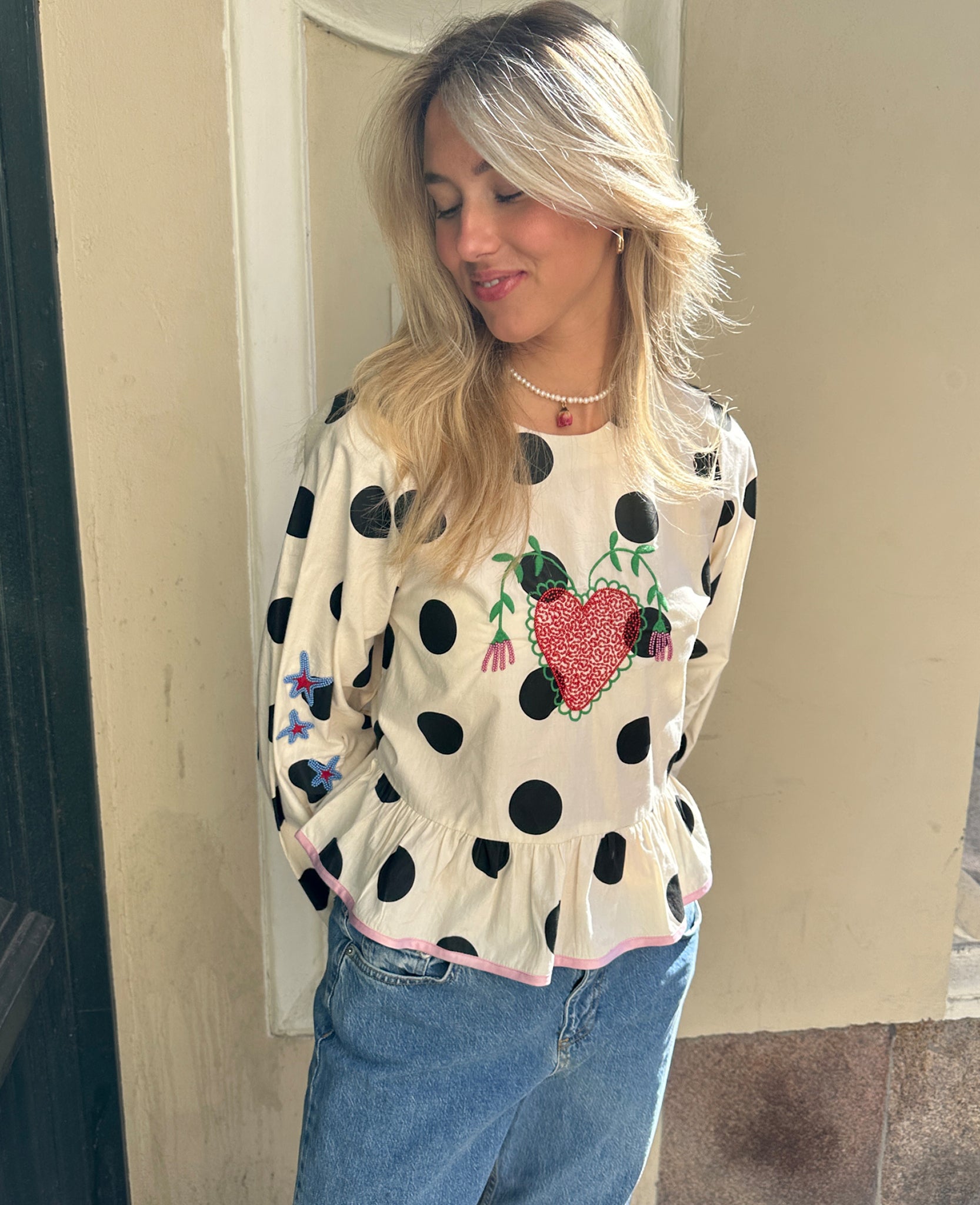 SISSEL EDELBO / DIANA TOP - BLACK DOT