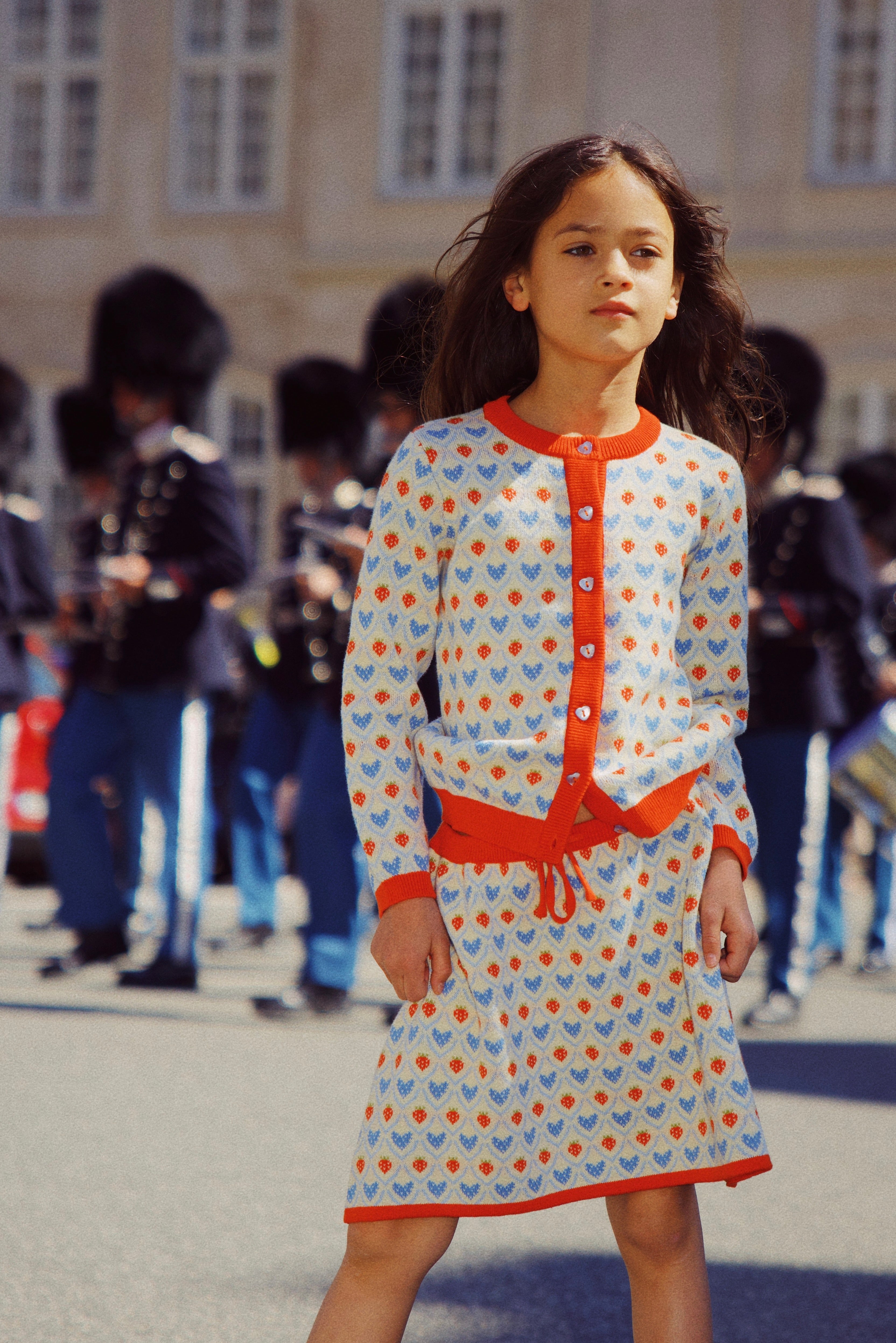 FLÖSS / LEA CARDIGAN - BERRY HEART MIX - Mini Monde Copenhagen