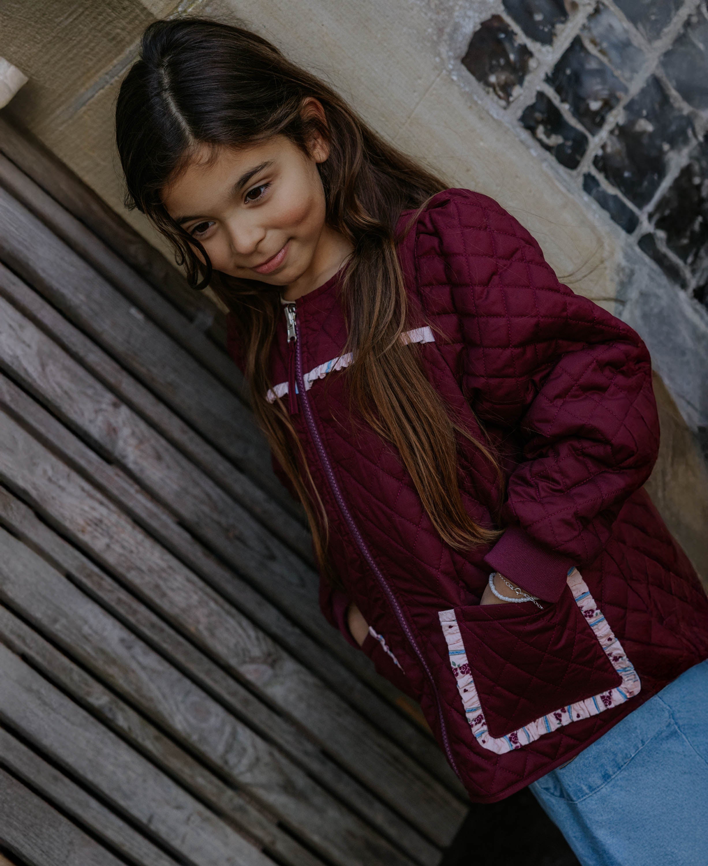 FLIINK / KOTA VENDBAR FLOWER JAKKE – BURGUNDY