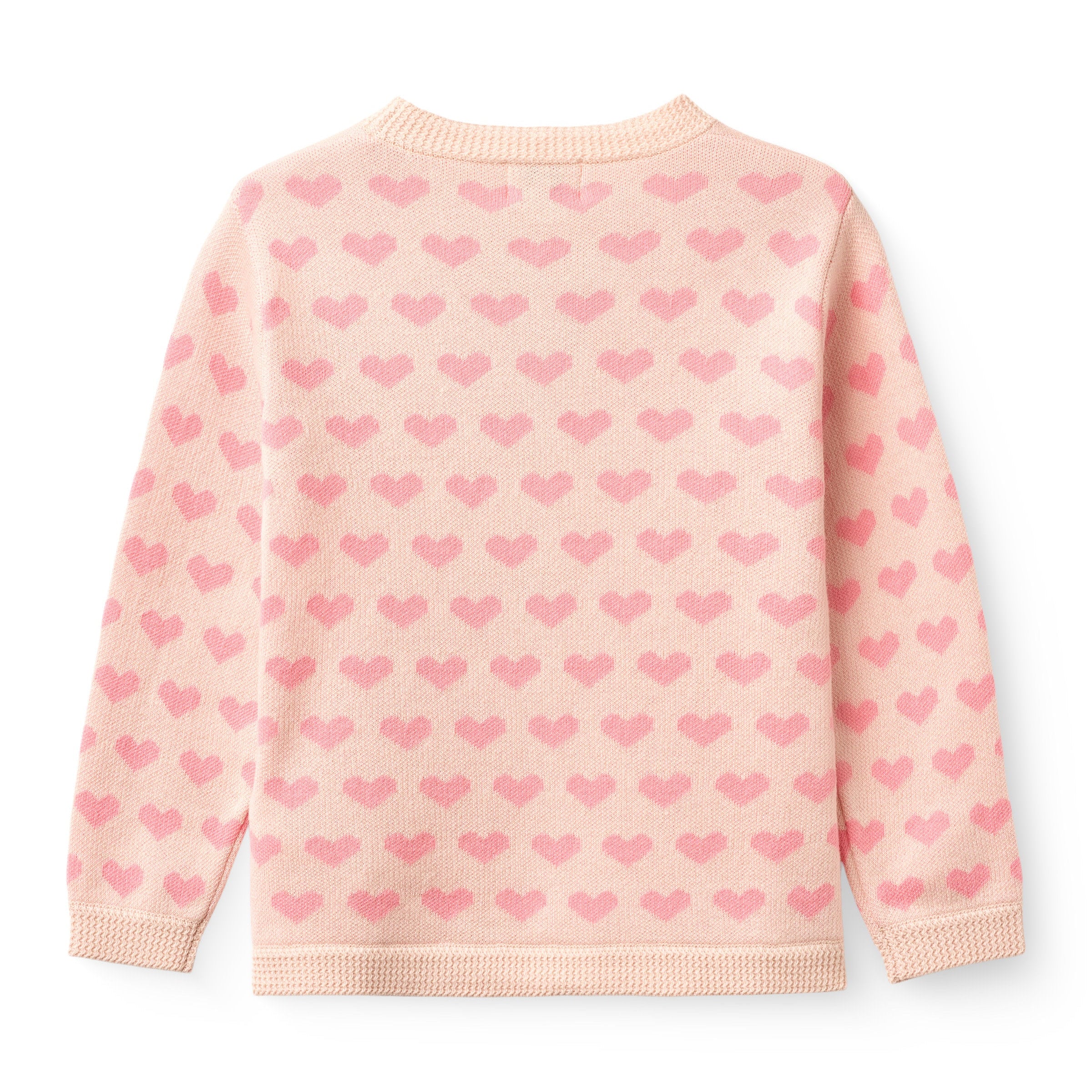 COPENHAGEN COLORS / HEART LS CARDIGAN - PINK COMB - Mini Monde Copenhagen