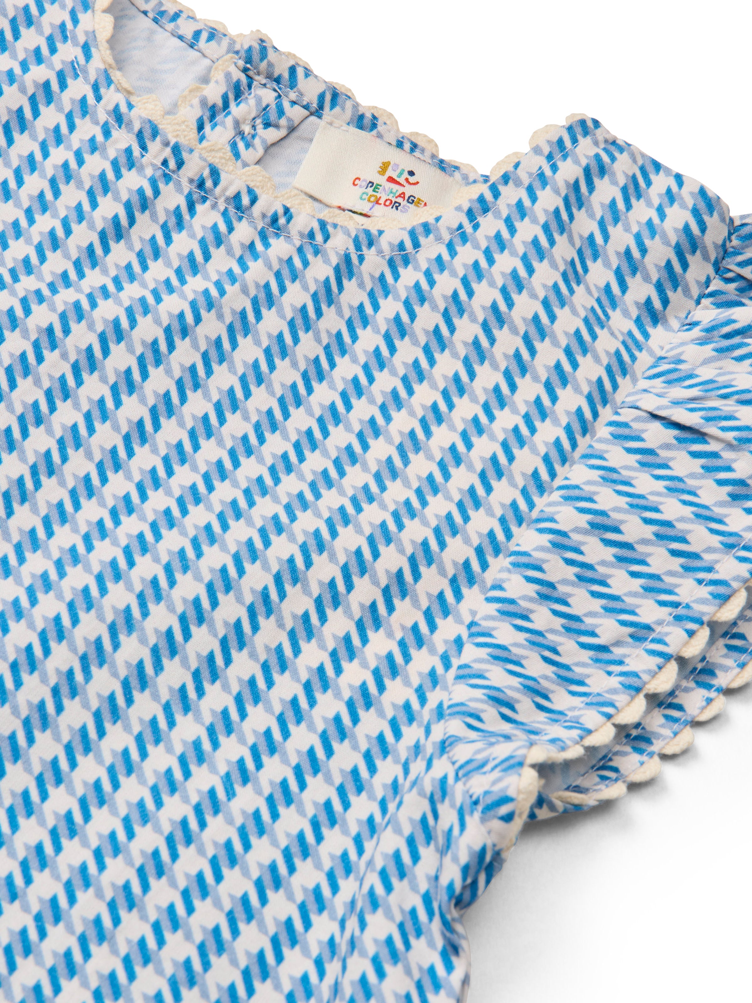 COPENHAGEN COLORS / HOUNDSTOOTH SHORTSÆT - BLUE HOUNDSTOOTH MINI - Mini Monde Copenhagen