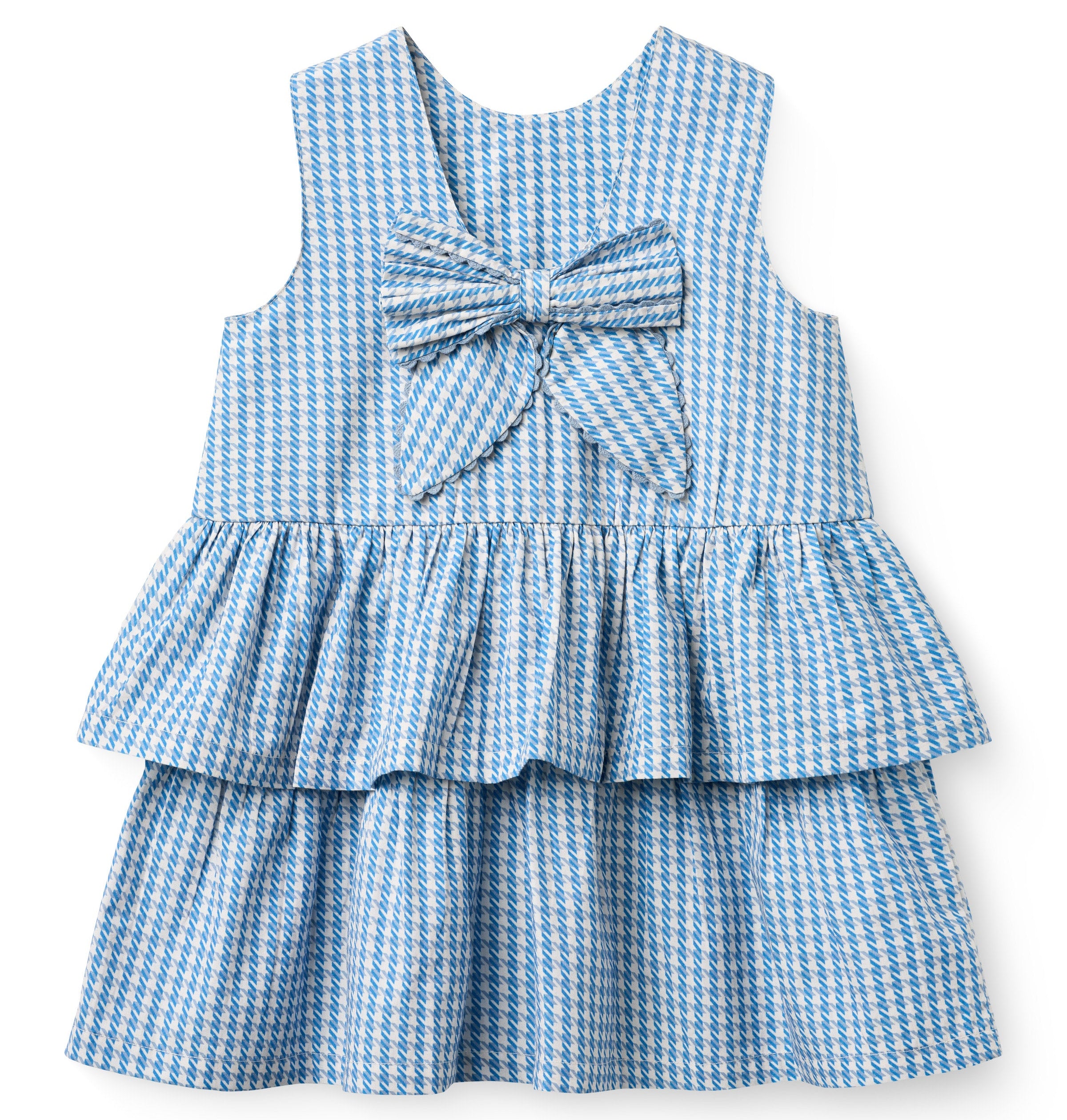 COPENHAGEN COLORS / HOUNDSTOOTH KJOLE MED SLØJFE - BLUE HOUNDSTOOTH MINI - Mini Monde Copenhagen