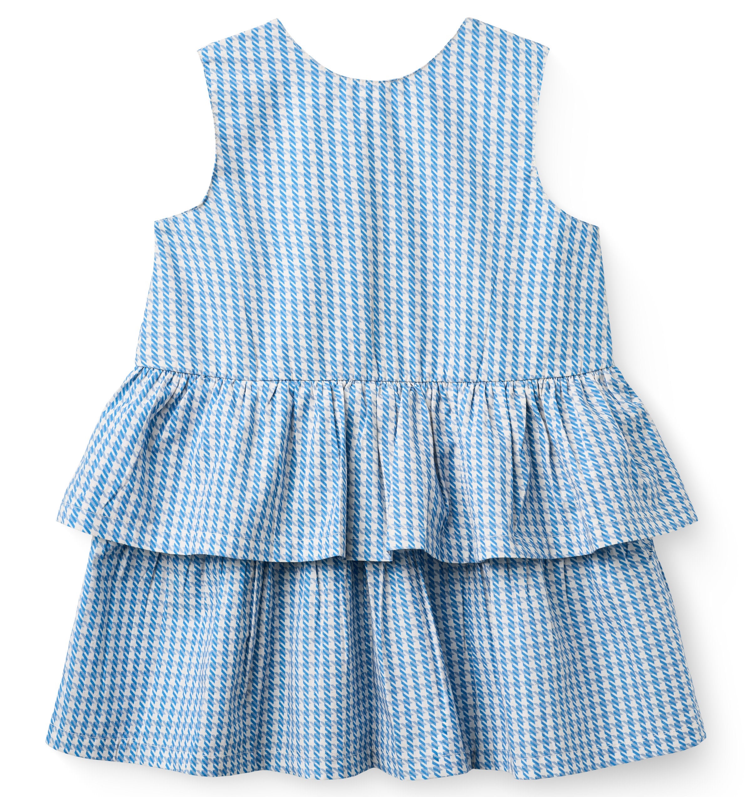COPENHAGEN COLORS / HOUNDSTOOTH KJOLE MED SLØJFE - BLUE HOUNDSTOOTH MINI - Mini Monde Copenhagen