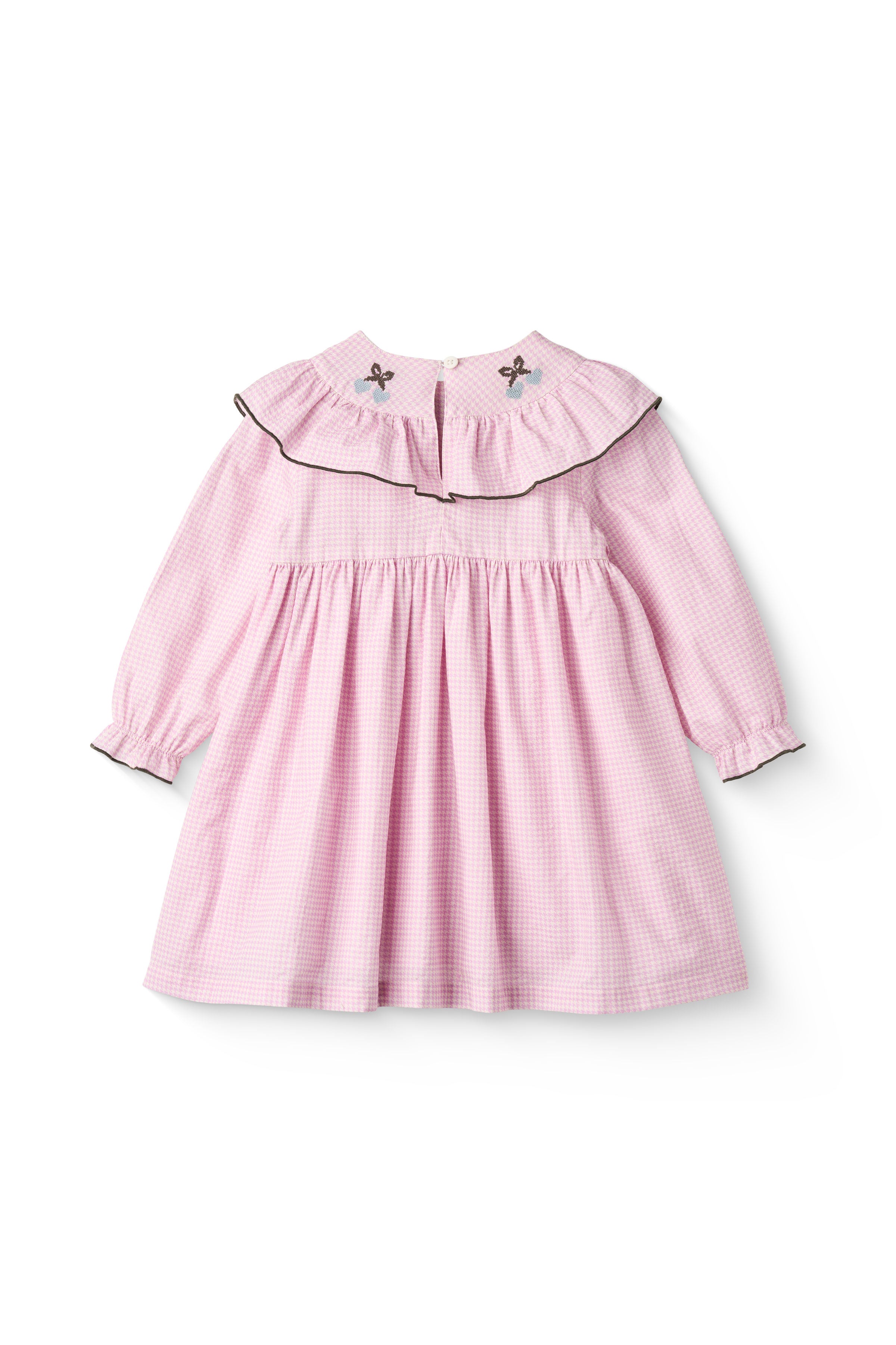 COPENHAGEN COLORS / HOUNDSTOOTH KJOLE MED BRODERI - SYRINGA