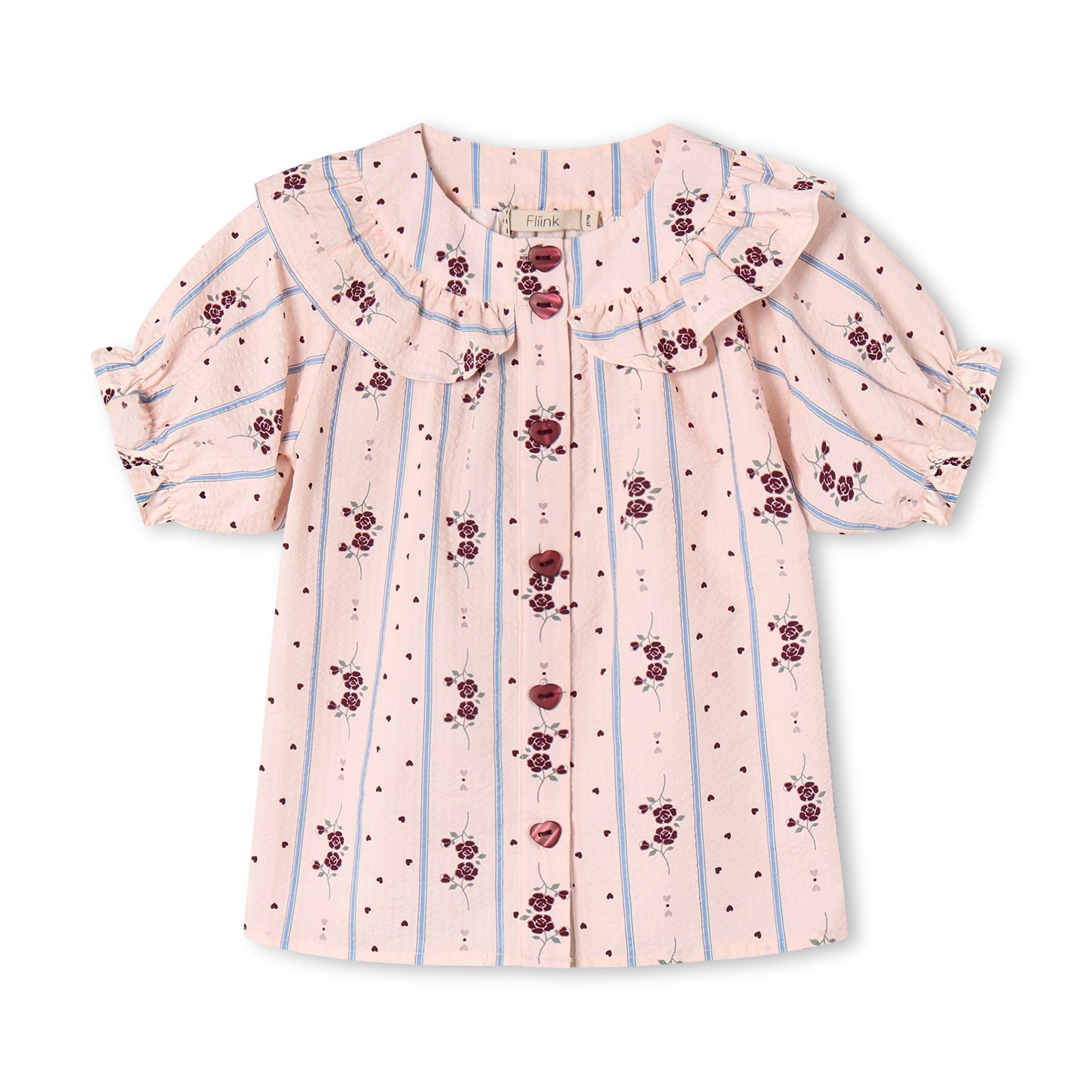 FLIINK / COLOMBE SS SKJORTE – CHALK PINK AOP