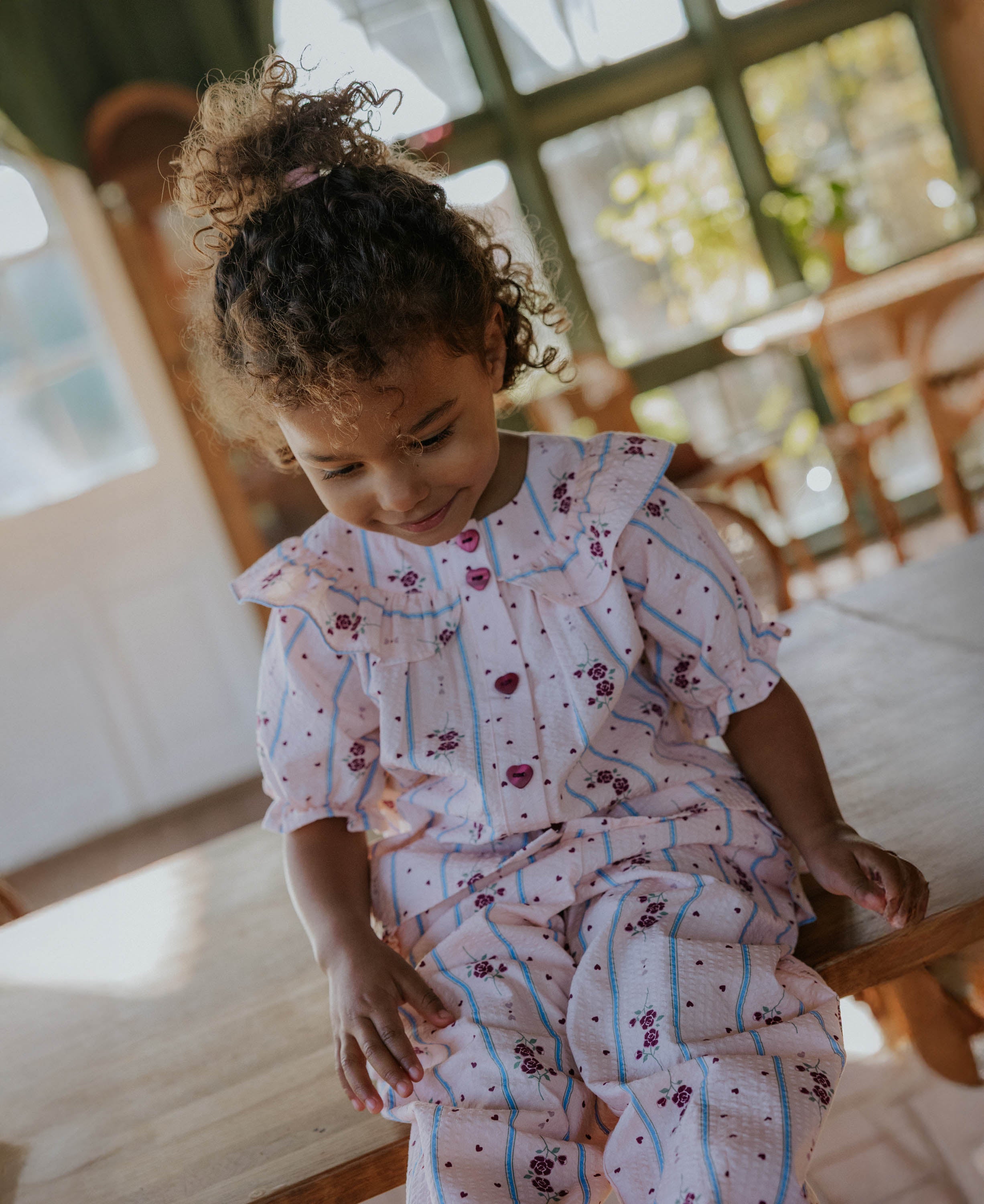 FLIINK / COLOMBE SS SKJORTE – CHALK PINK AOP