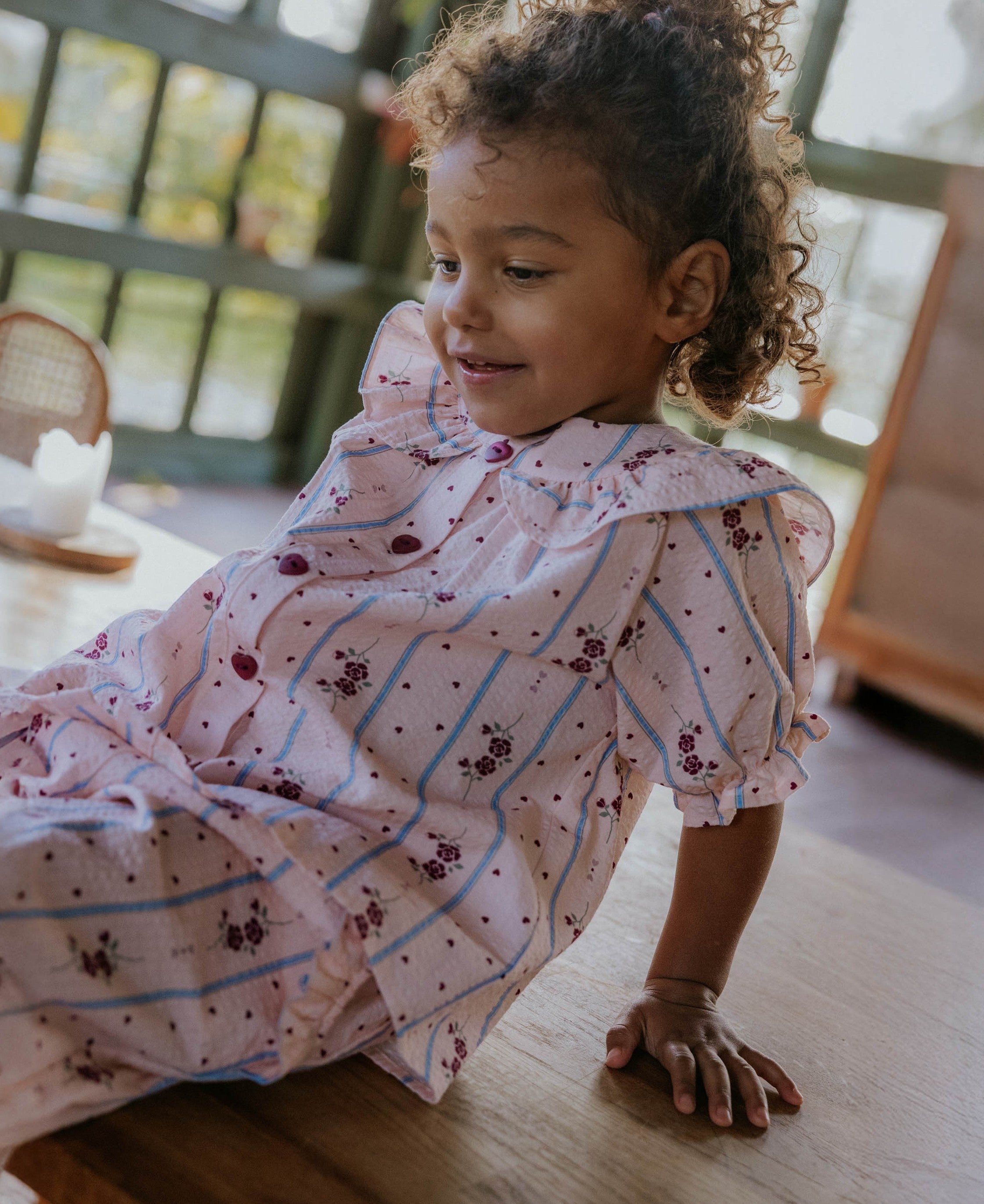 FLIINK / COLOMBE SS SKJORTE – CHALK PINK AOP