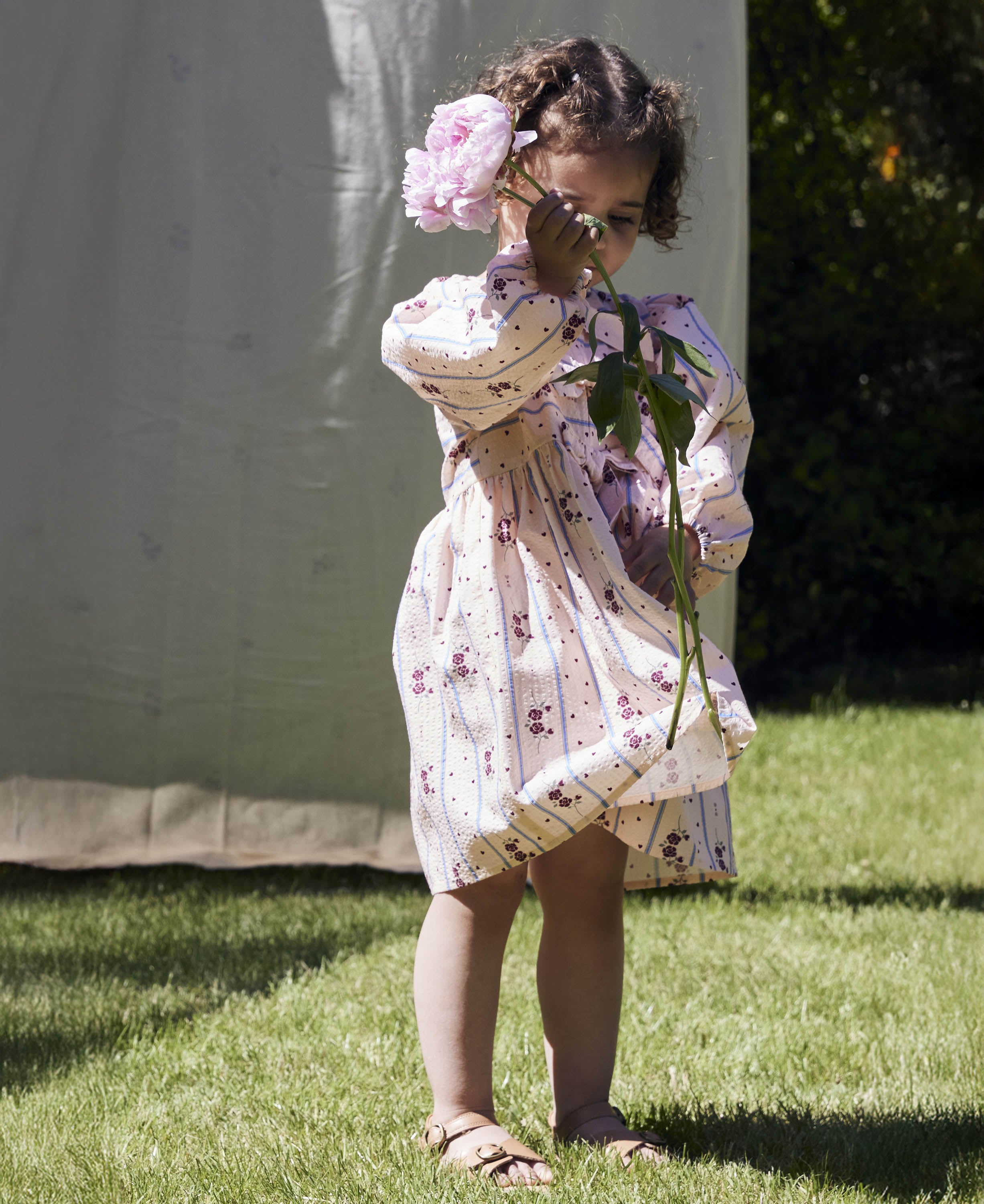 FLIINK / COLOMBE LS KJOLE – CHALK PINK AOP