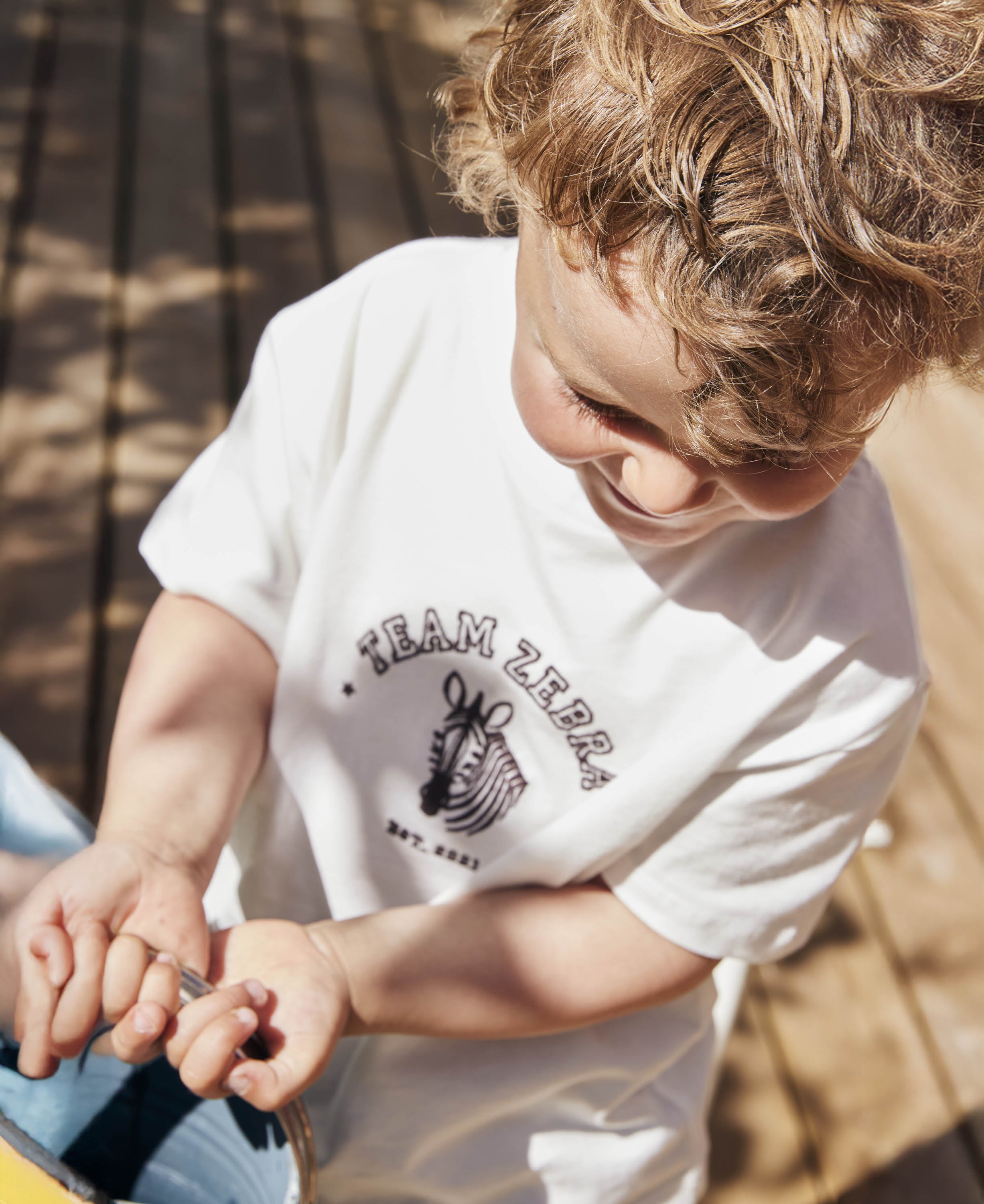 FLIINK / SOMMER ZEBRA T-SHIRT - CLOUD DANCER