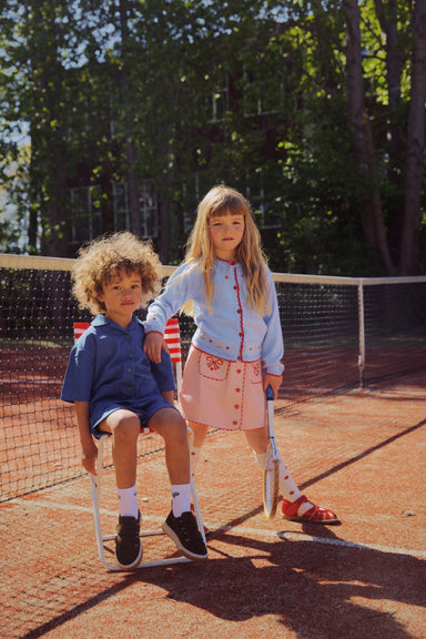 FLÖSS / BIANCA CARDIGAN - BLUE SKY - Mini Monde Copenhagen