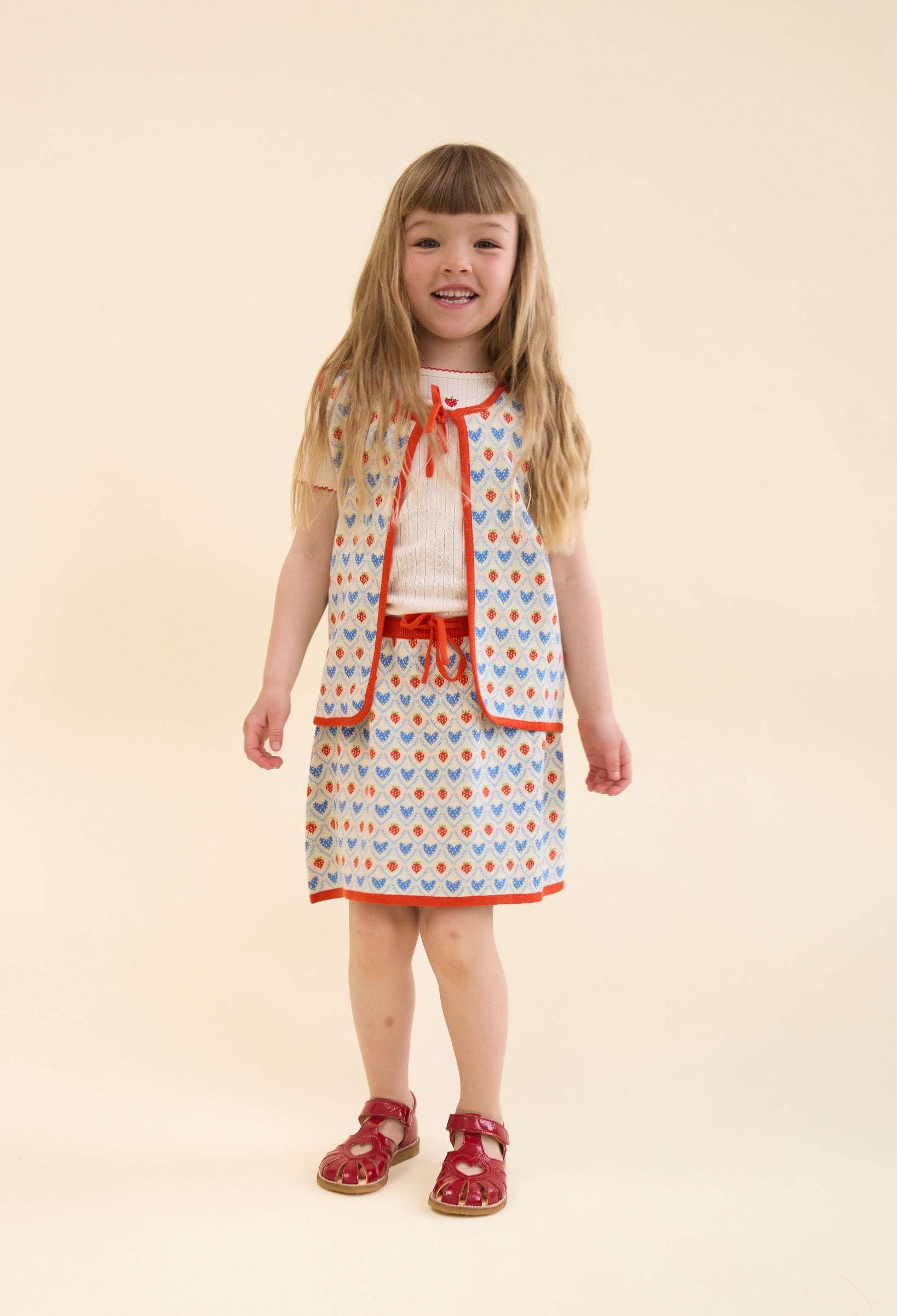 FLÖSS / LEA VEST - BERRY HEART MIX - Mini Monde Copenhagen