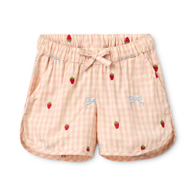 FLÖSS /  DOLLY BOW SHORTS - BERRY/BOW GINGHAM - Mini Monde Copenhagen
