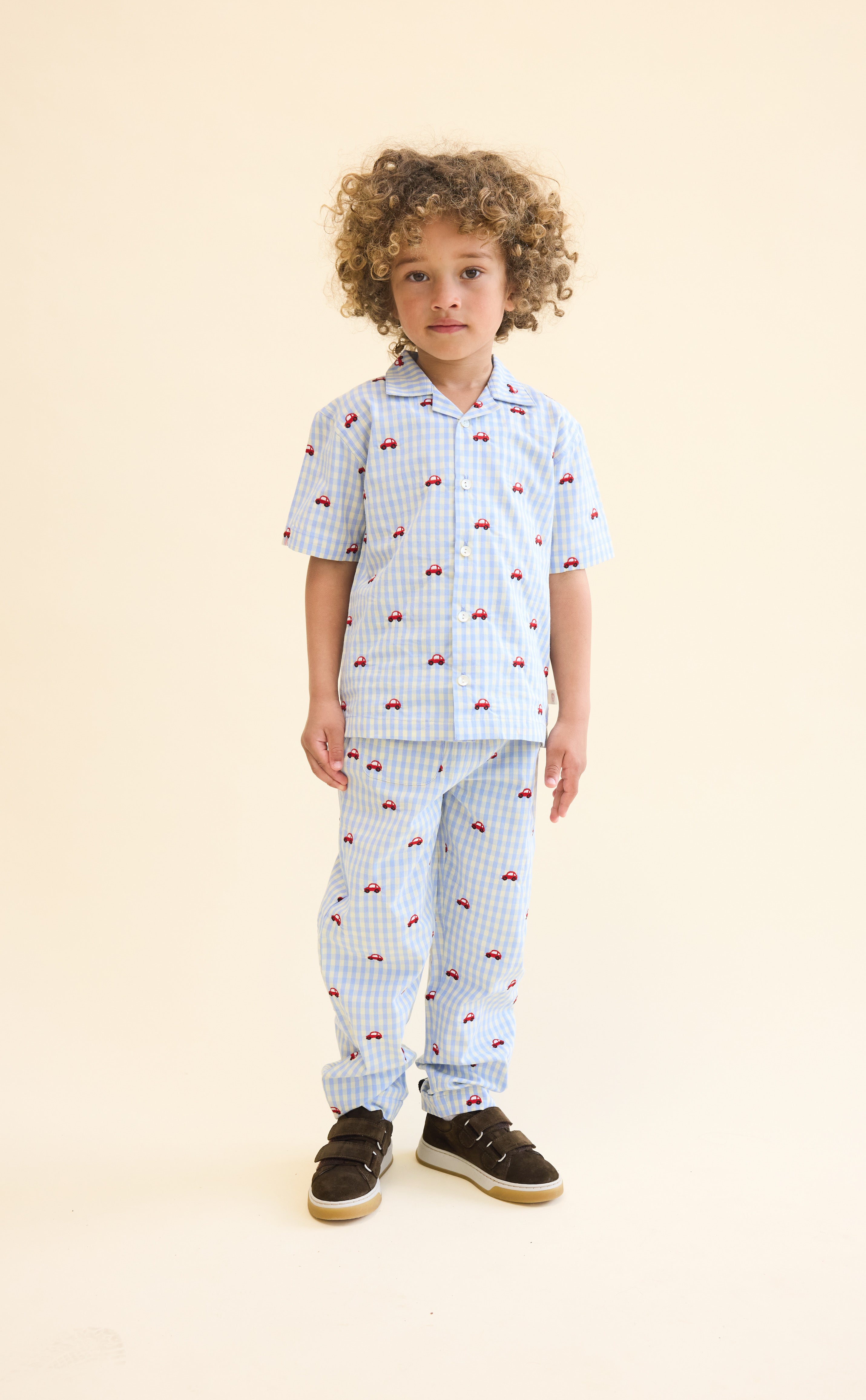 FLÖSS /  ALBERT SKJORTE - BLUE GINGHAM - Mini Monde Copenhagen