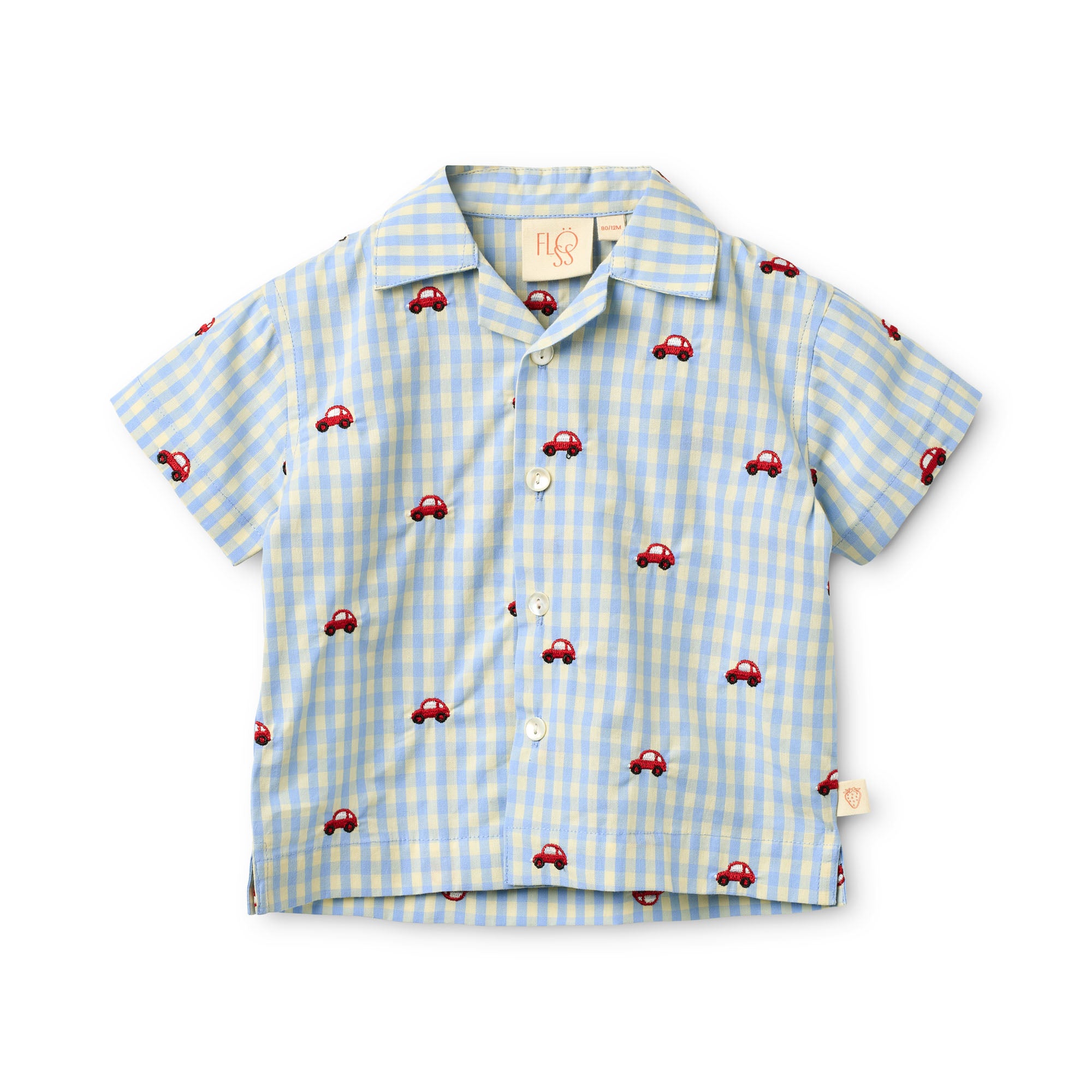 FLÖSS /  ALBERT SKJORTE - BLUE GINGHAM - Mini Monde Copenhagen