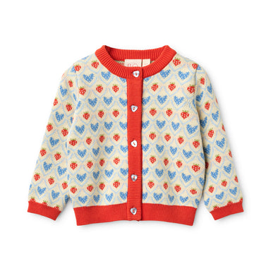FLÖSS / LEA CARDIGAN - BERRY HEART MIX - Mini Monde Copenhagen