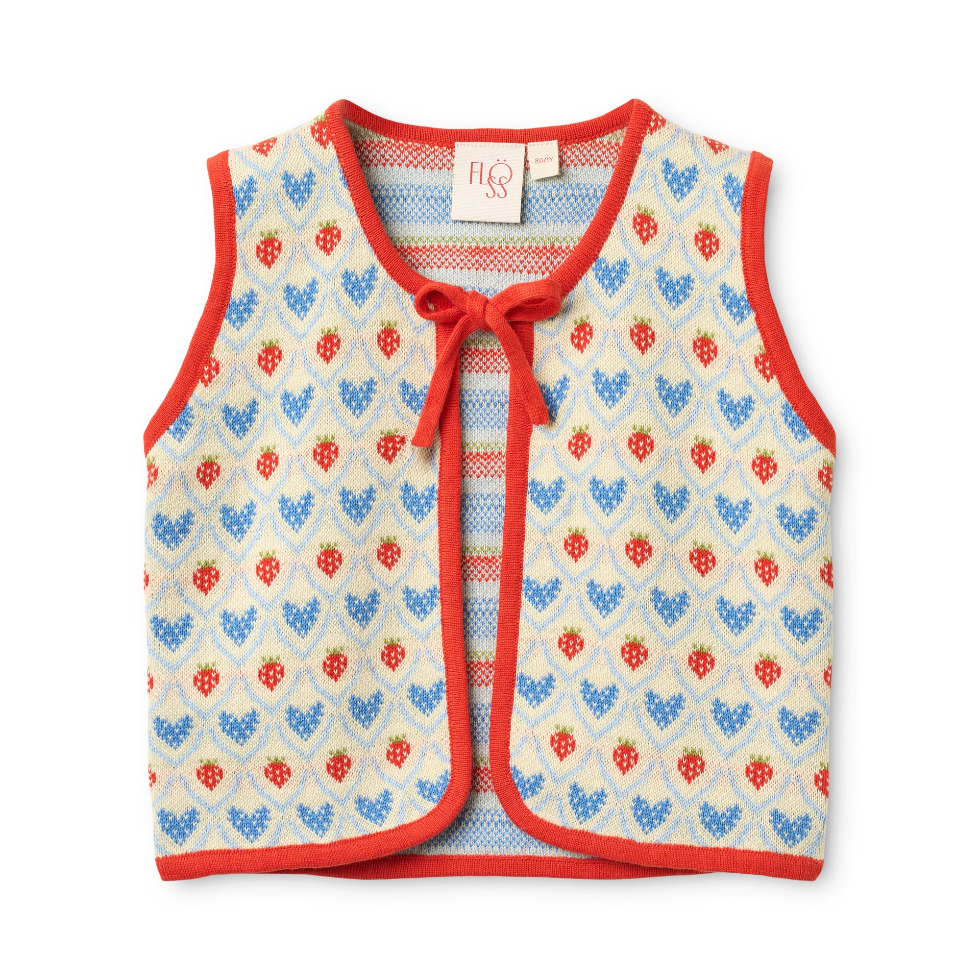 FLÖSS / LEA VEST - BERRY HEART MIX - Mini Monde Copenhagen