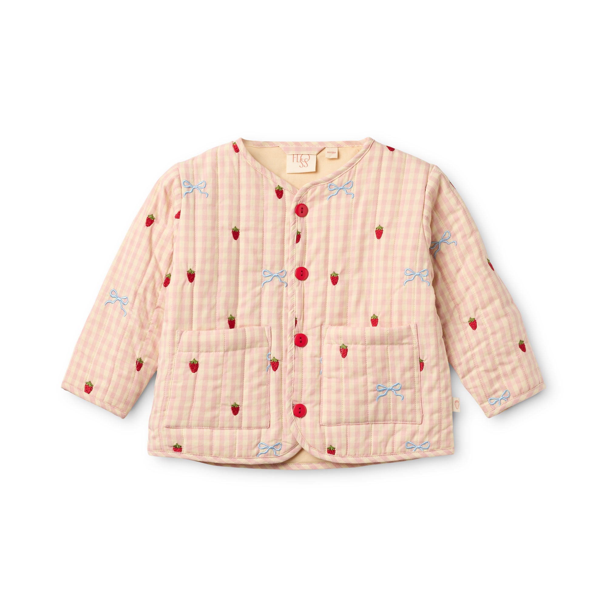 FLÖSS /  DOLLY BOW JAKKE - BERRY/BOW GINGHAM - Mini Monde Copenhagen