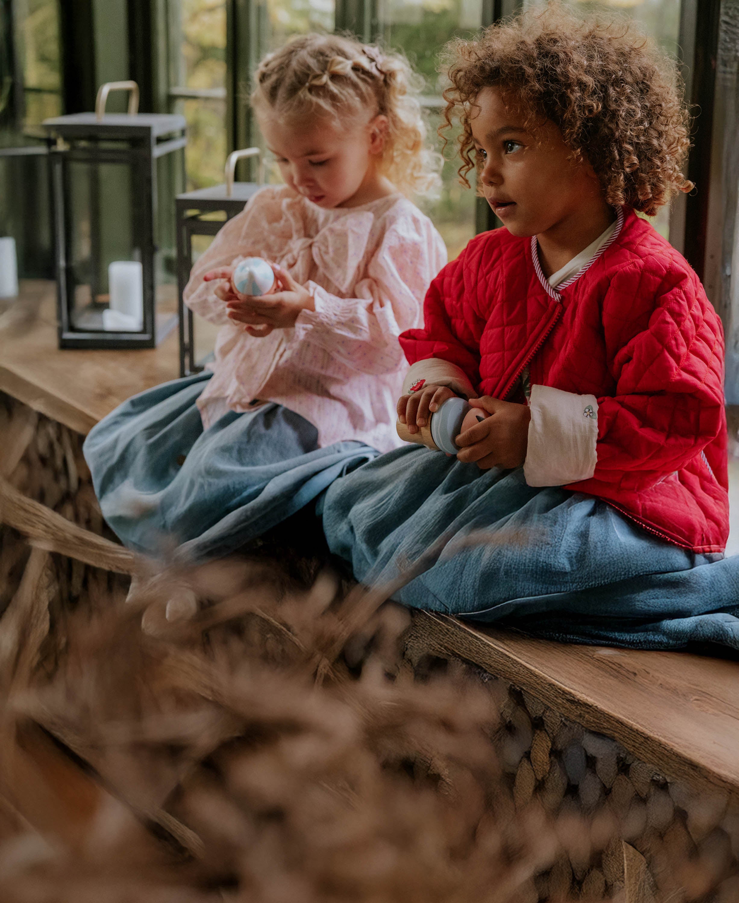 FLIINK / ZORRO LS BOW BLUSE - ICY PINK CHECK AOP