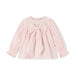 FLIINK ZORRO LS Bow Blouse i Chalk Pink Check AOP, langærmet børnebluse med puffede ærmer og sløjfedetalje