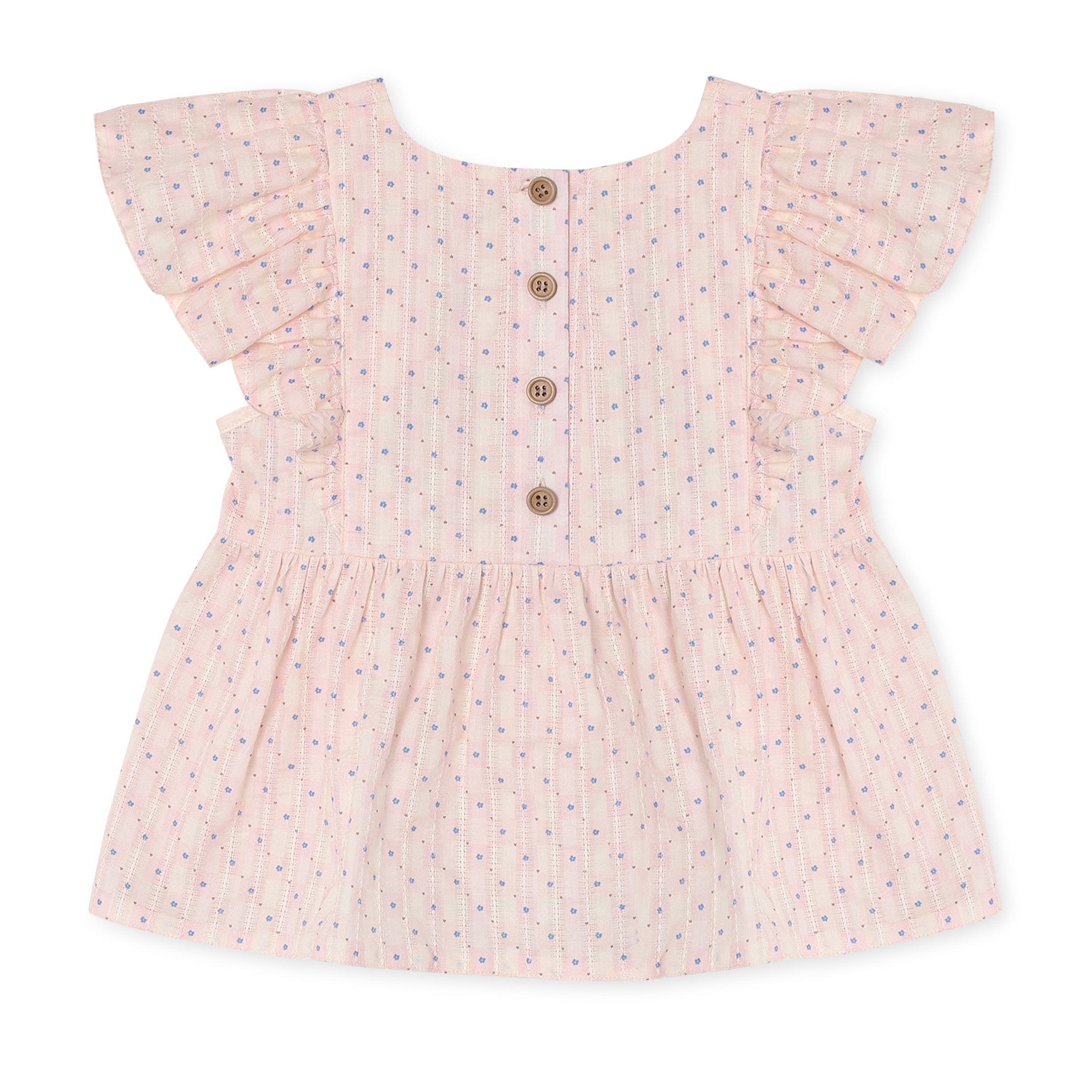 FLIINK / ZORRO TOP - ICY PINK CHECK AOP