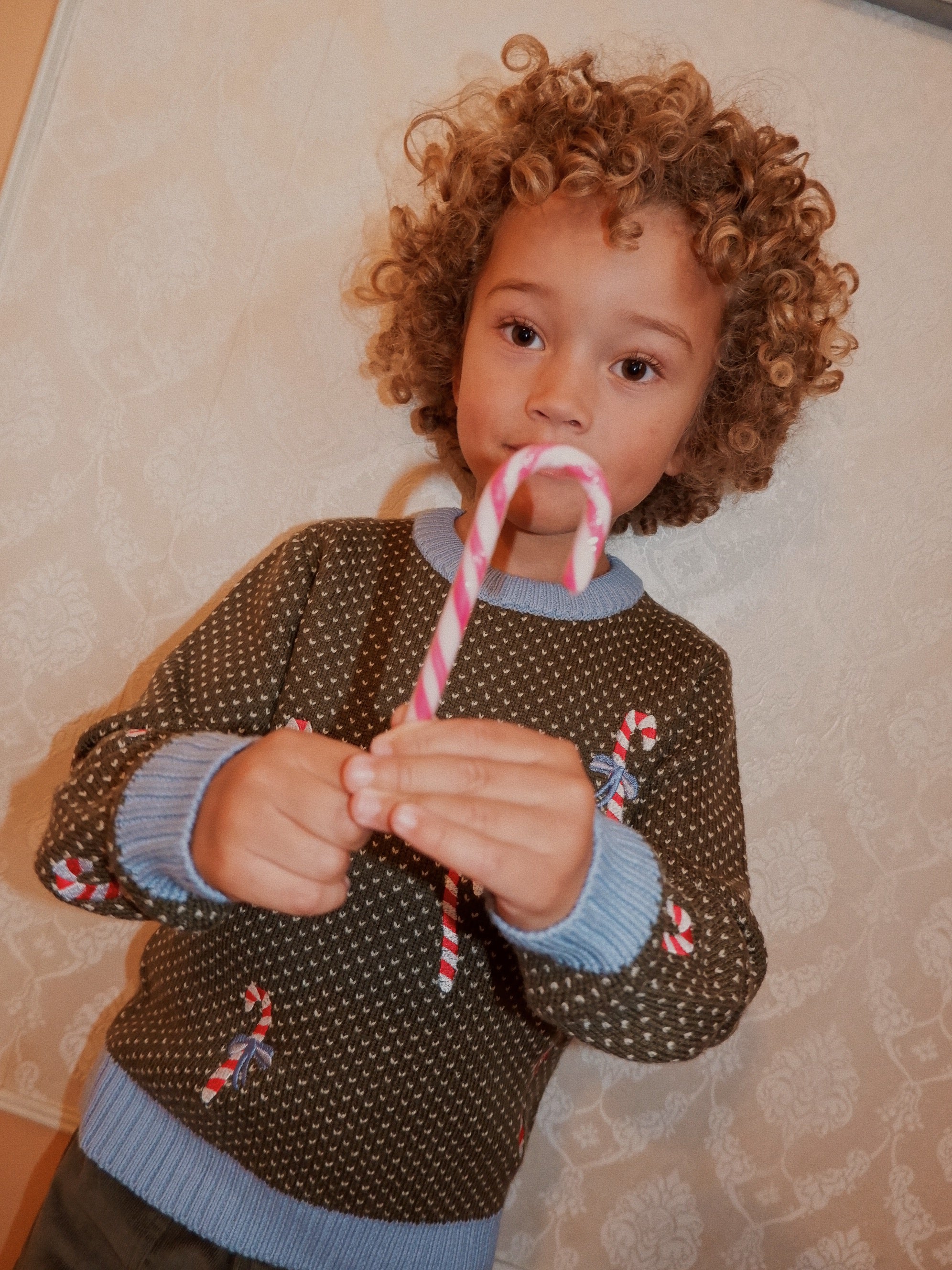 FLÖSS / JASPER SWEATER - DARK GREEN CHRISTMAS