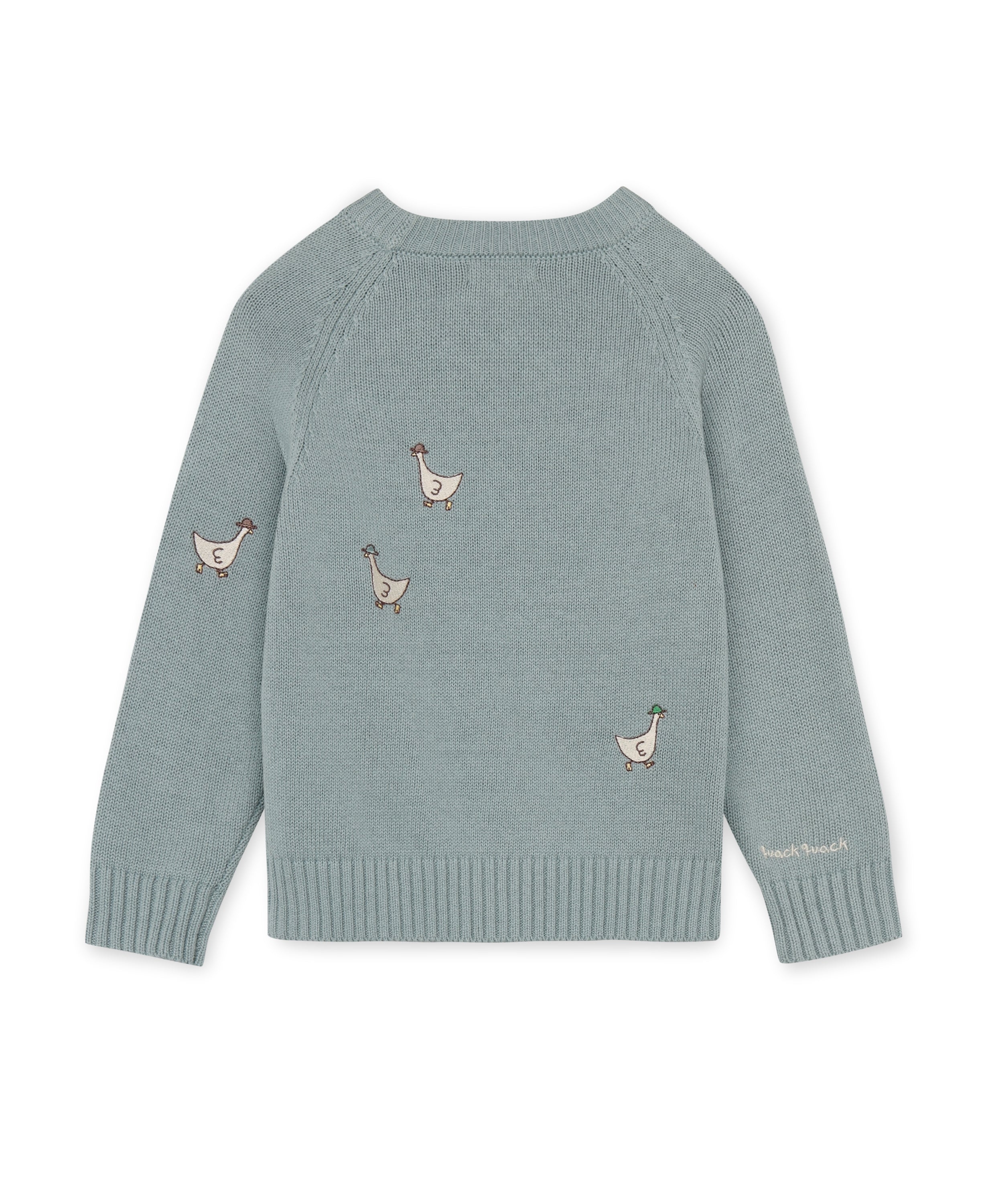 Fliink Mahdi snit pullover i farven Slate – bagsidebillede af blød og varm striktrøje