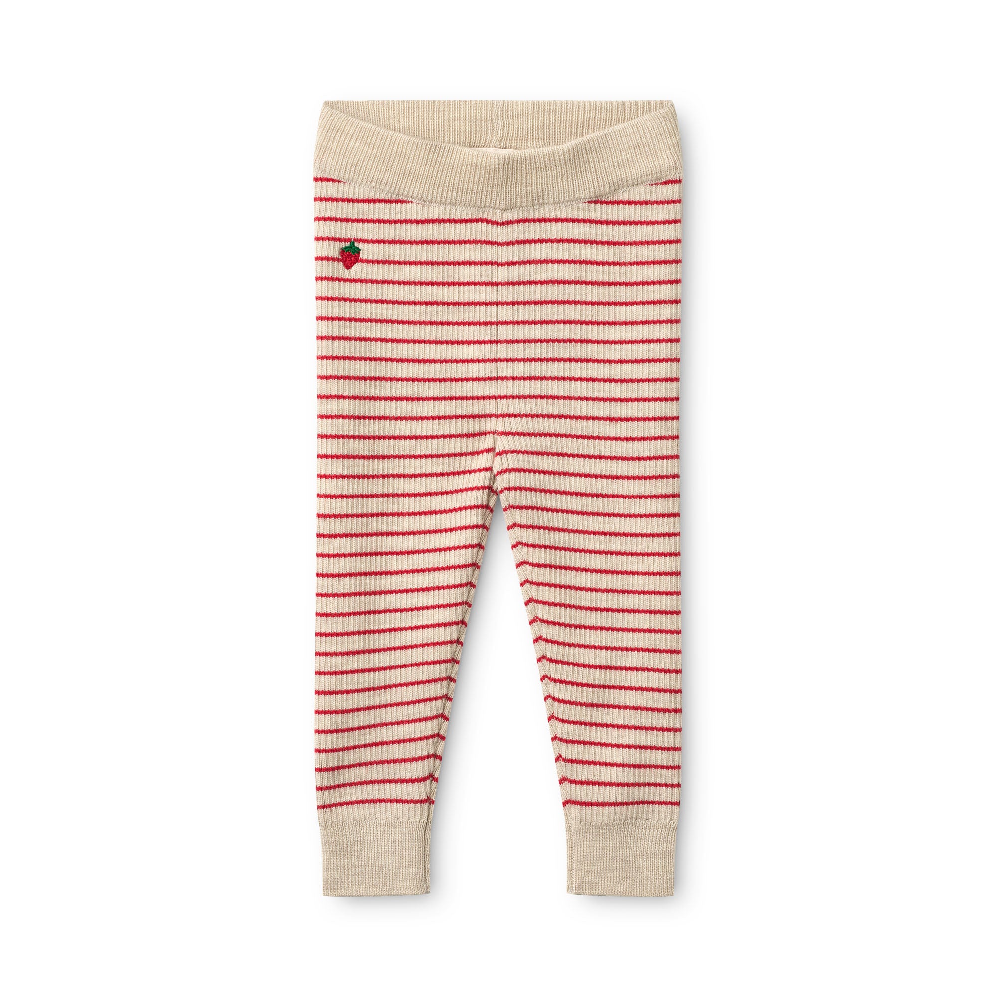 FLÖSS / FLYE LEGGINGS I ULD - OAT MEL / POPPY RED