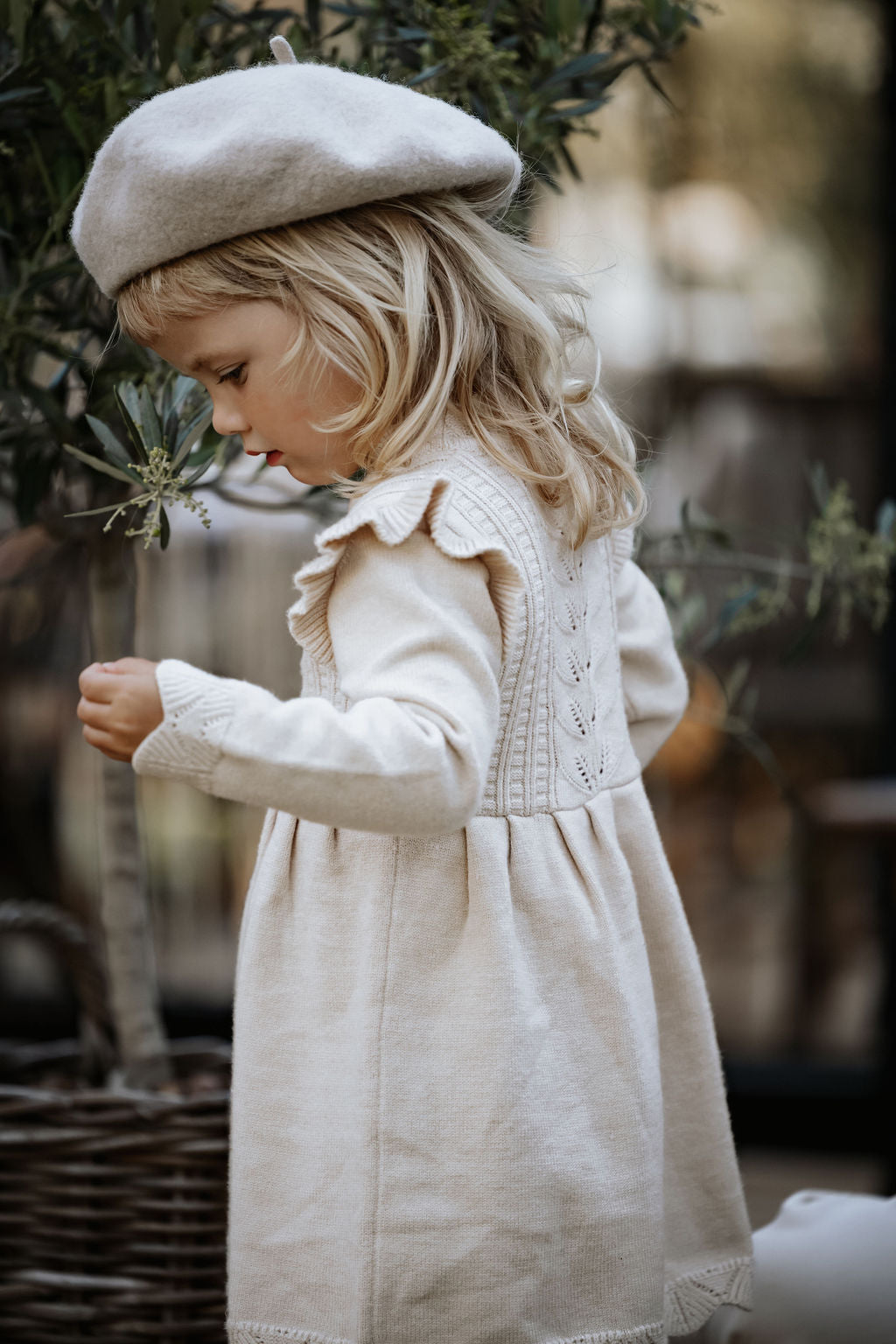 FLIINK / ALILLY STRIKKET KJOLE - SANDSHELL