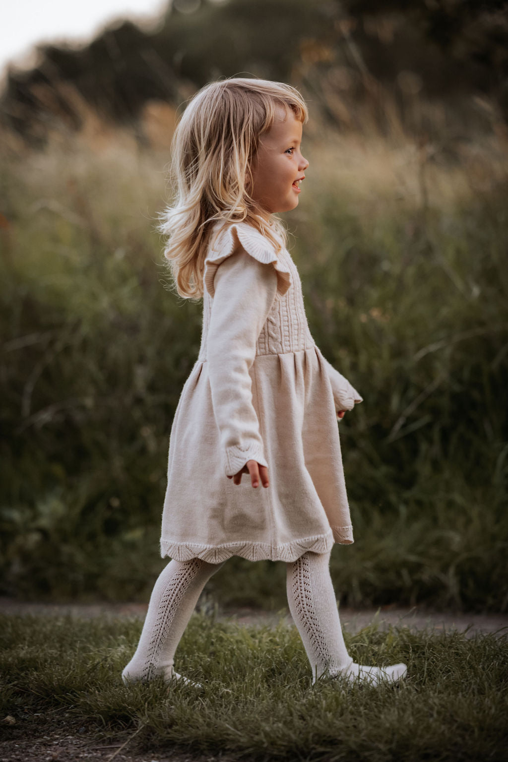 FLIINK / ALILLY STRIKKET KJOLE - SANDSHELL