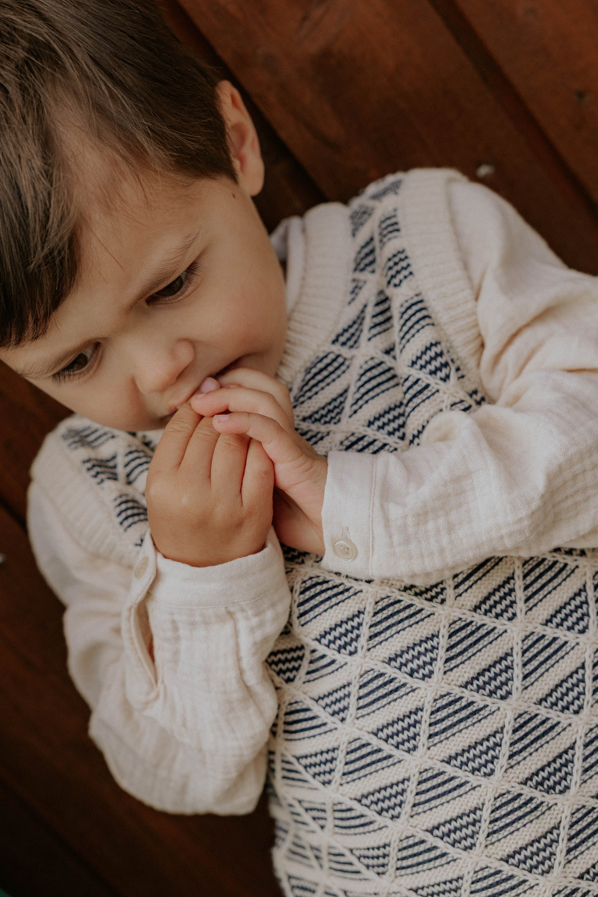 FLIINK / SUNE STRIKKET VEST - SANDSHELL