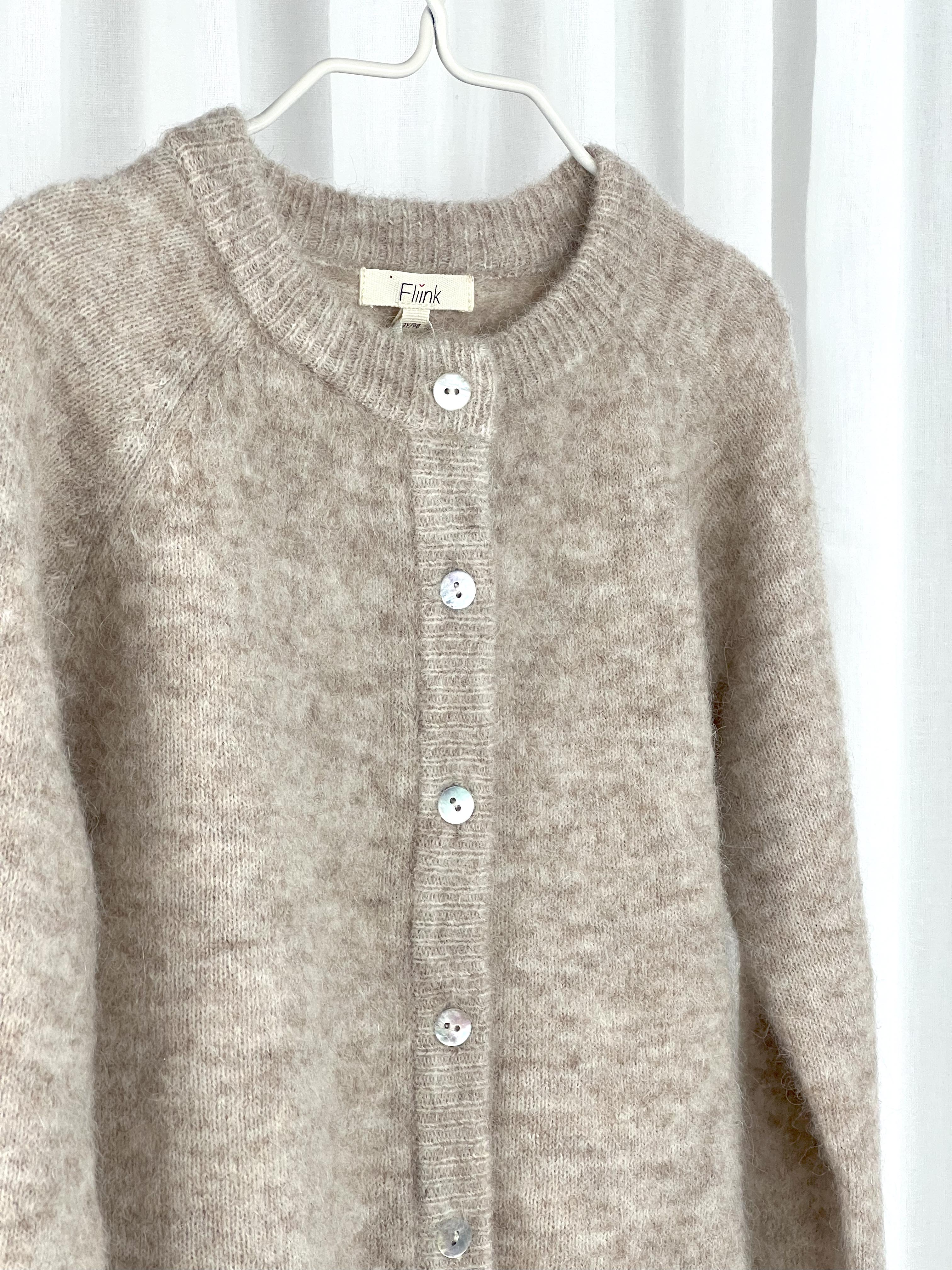 FLIINK / STAR ALPACA CARDIGAN - SANDSHELL