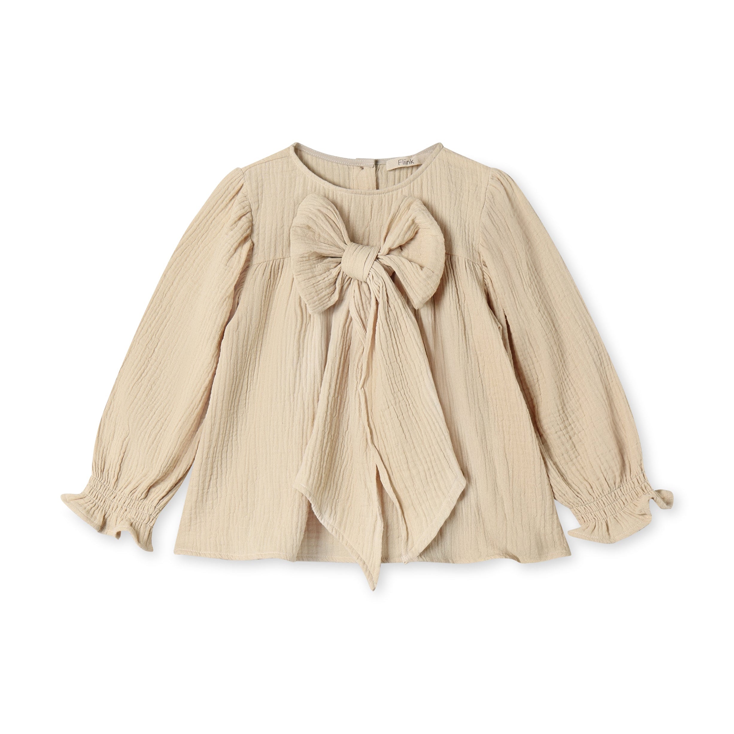 FLIINK / PACO BOW LS BLUSE - SANDSHELL