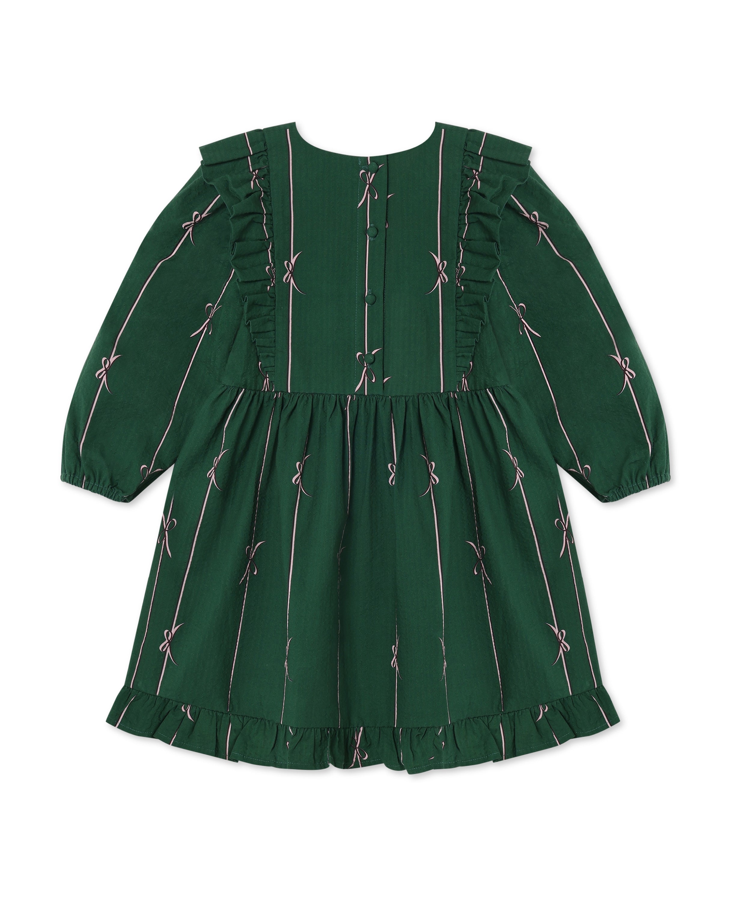 FLIINK / BOWIE LS KJOLE - HUNTER GREEN BOW