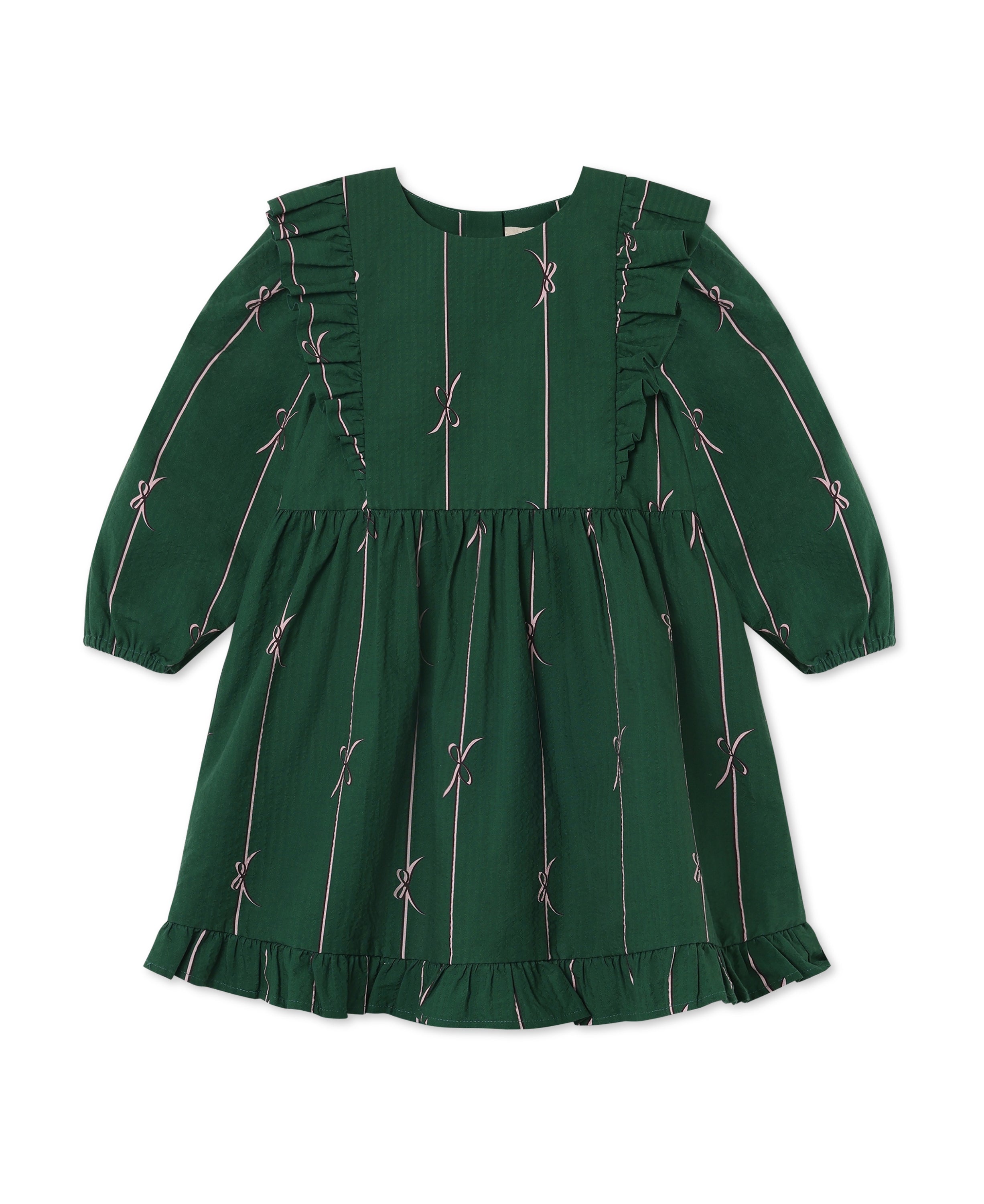 FLIINK / BOWIE LS KJOLE - HUNTER GREEN BOW