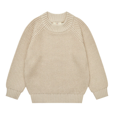 COPENHAGEN COLORS / KLASSISK STRIKKET BLUSE - SAND - Mini Monde Copenhagen