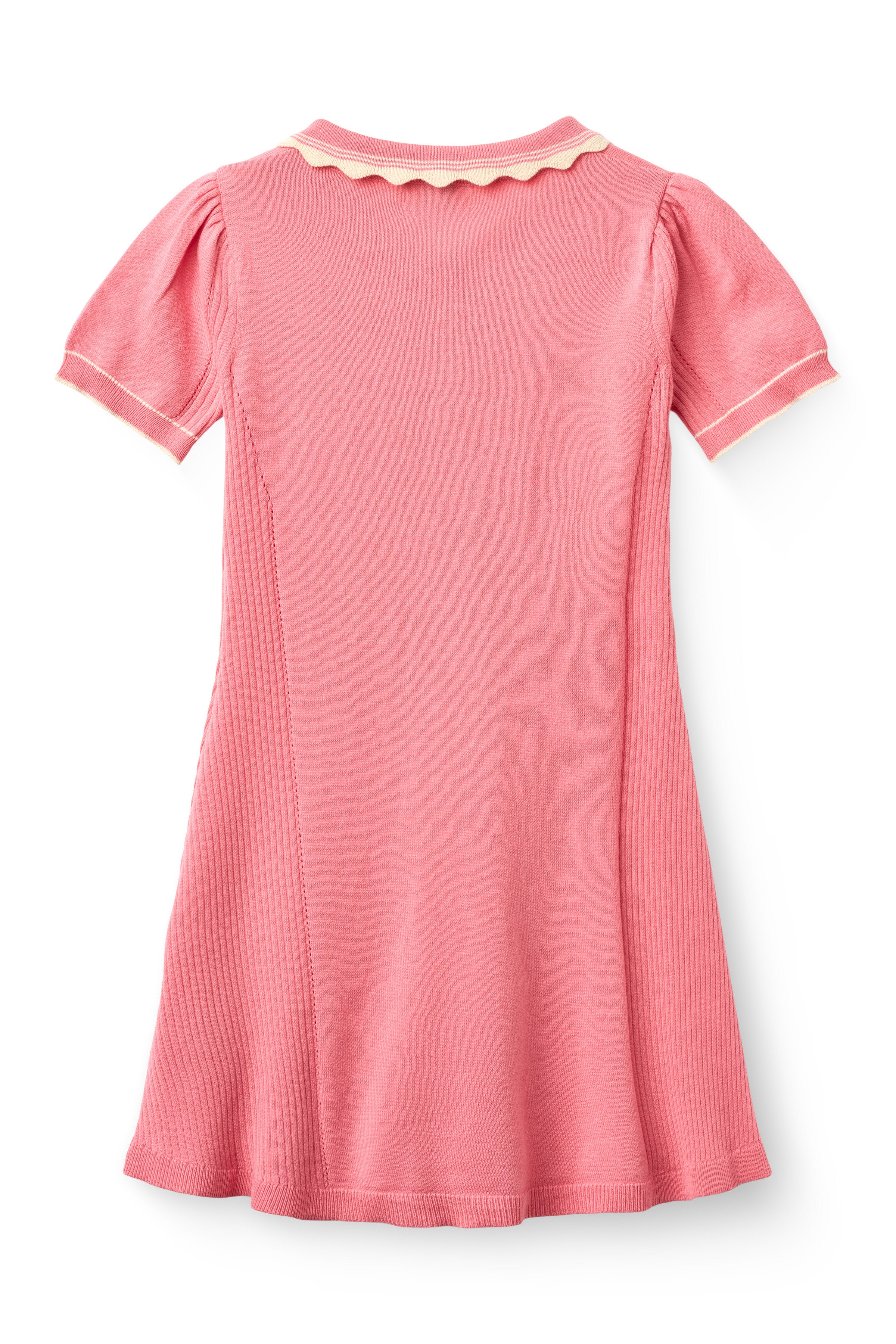 COPENHAGEN COLORS / STRIKKET PEPLUM KJOLE - PINK COMB - Mini Monde Copenhagen