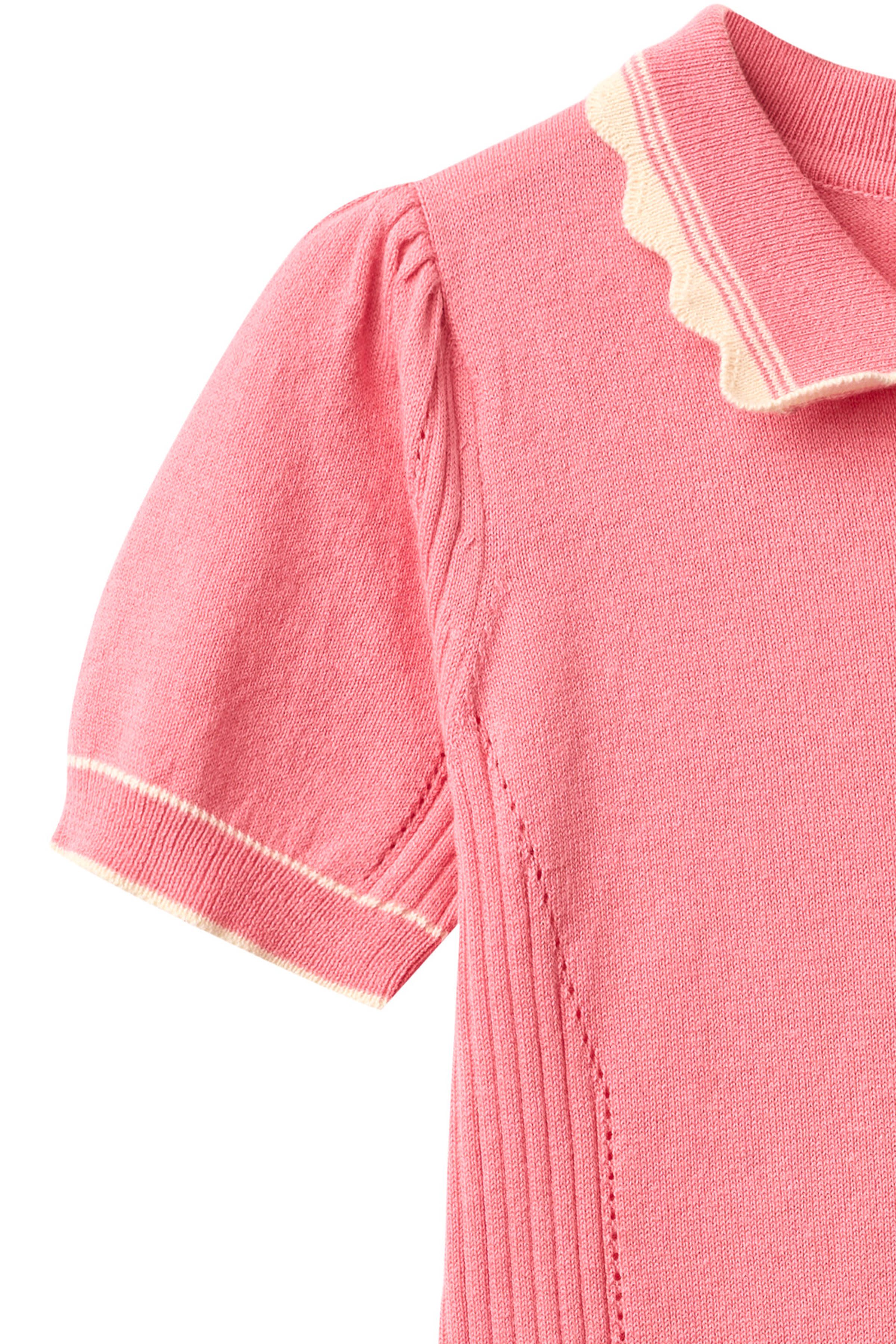 COPENHAGEN COLORS / STRIKKET PEPLUM KJOLE - PINK COMB - Mini Monde Copenhagen