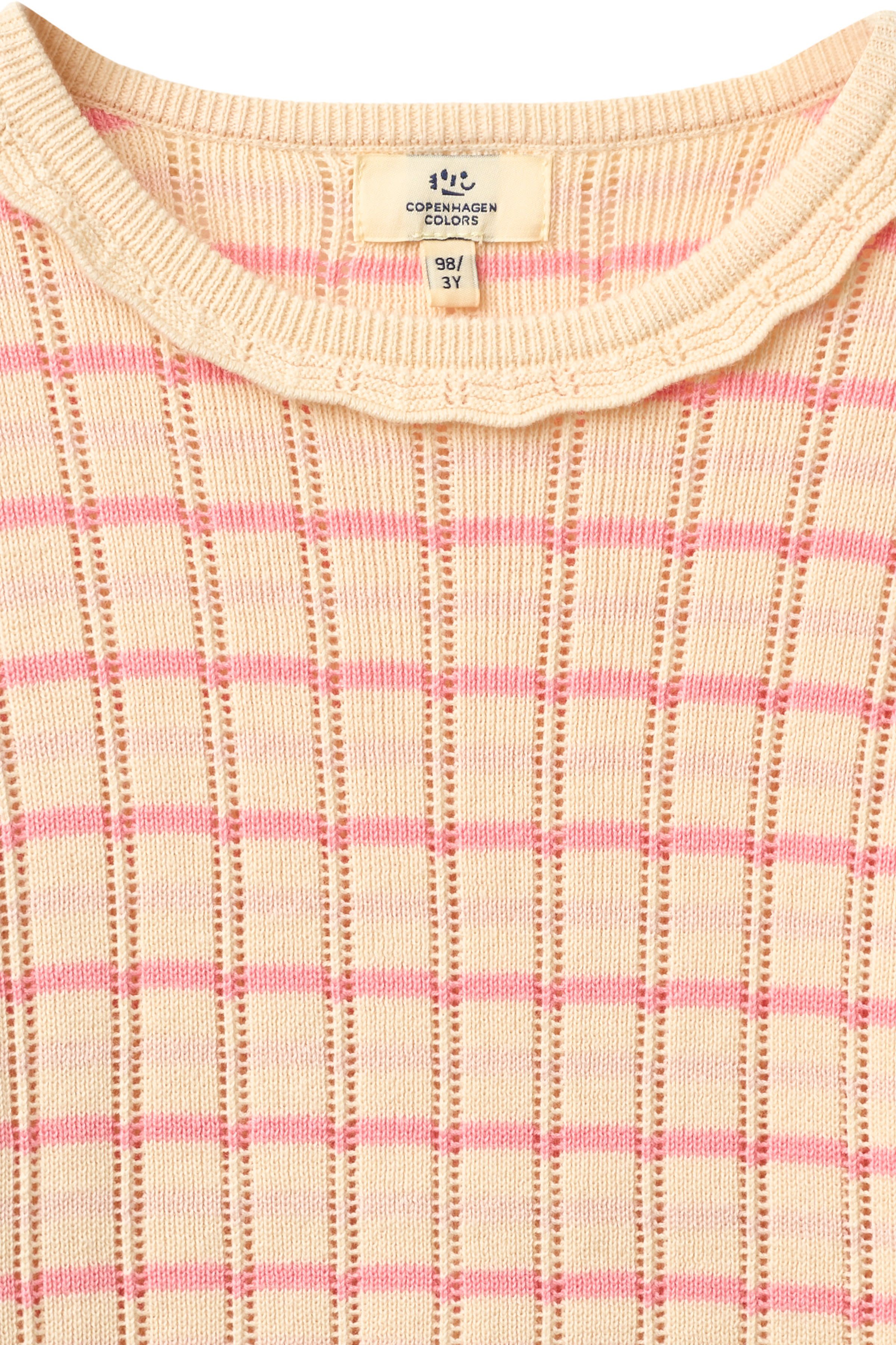 COPENHAGEN COLORS / STRIKKET POINTELLE LS BLUSE - PINK COMB - Mini Monde Copenhagen