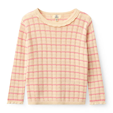 COPENHAGEN COLORS / STRIKKET POINTELLE LS BLUSE - PINK COMB - Mini Monde Copenhagen