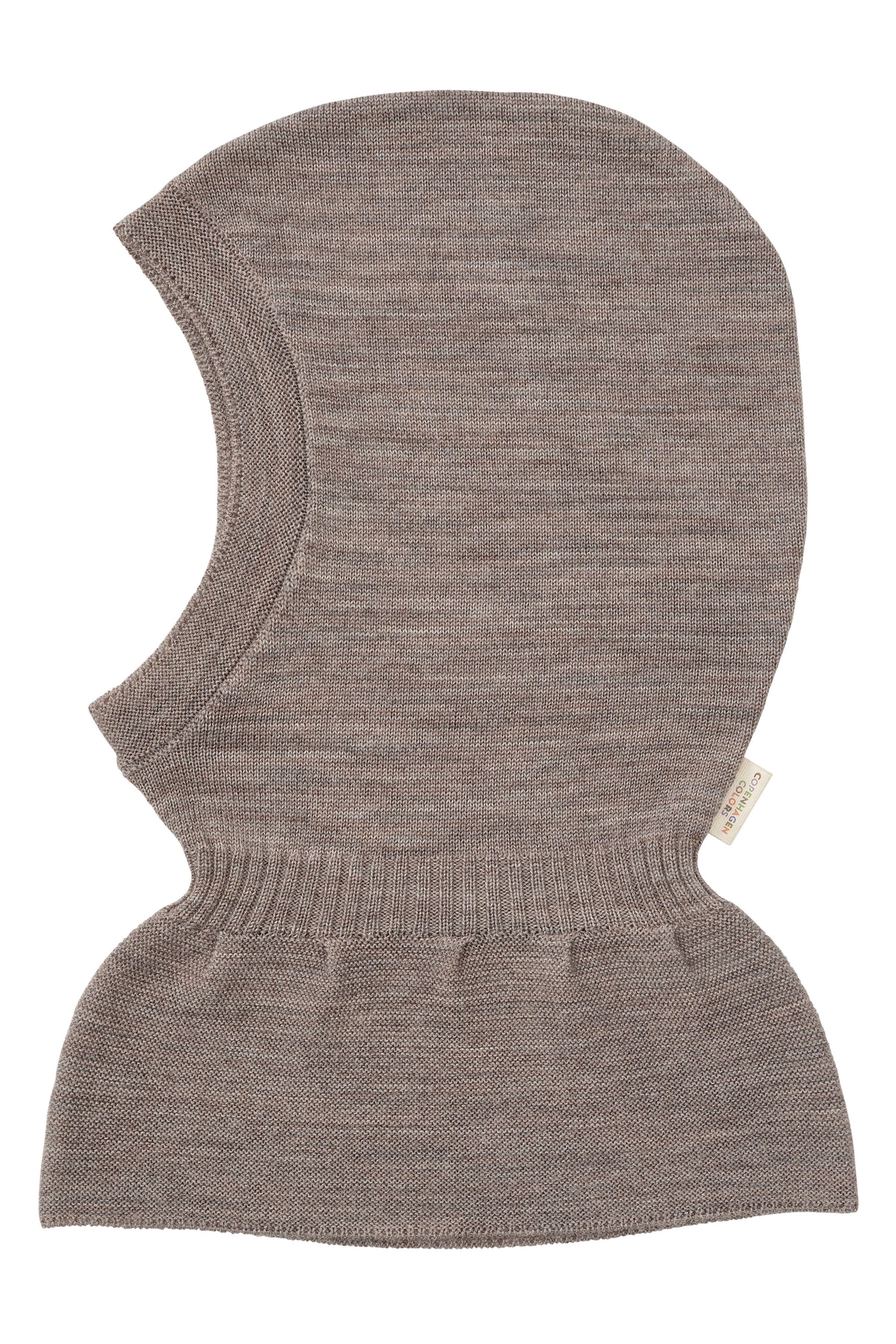 COPENHAGEN COLORS / MERINO STRIKKET BALACLAVA MED FLÆSE - NATUREL MELANGE