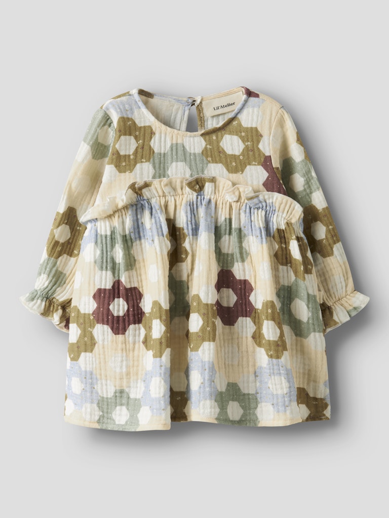 LIL’ ATELIER / TALIA LS LØS BODYKJOLE – COCONUT MILK