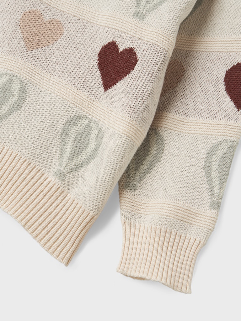 LIL' ATELIER / LAMAI STRIKKET LANGÆRMET BLUSE - PASTEL PARCHMENT