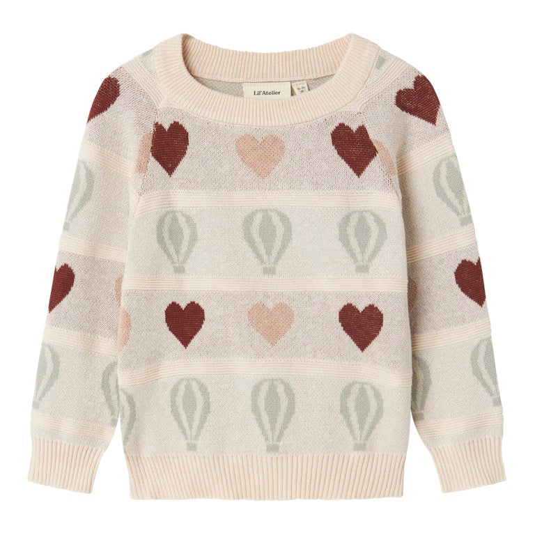 LIL' ATELIER / LAMAI STRIKKET LANGÆRMET BLUSE - PASTEL PARCHMENT