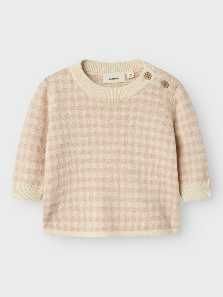 LIL' ATELIER / NADIE LS LØS STRIK BLUSE - CAMEO ROSE