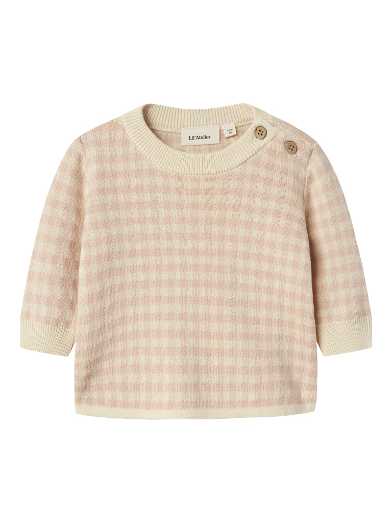 LIL' ATELIER / NADIE LS LØS STRIK BLUSE - CAMEO ROSE